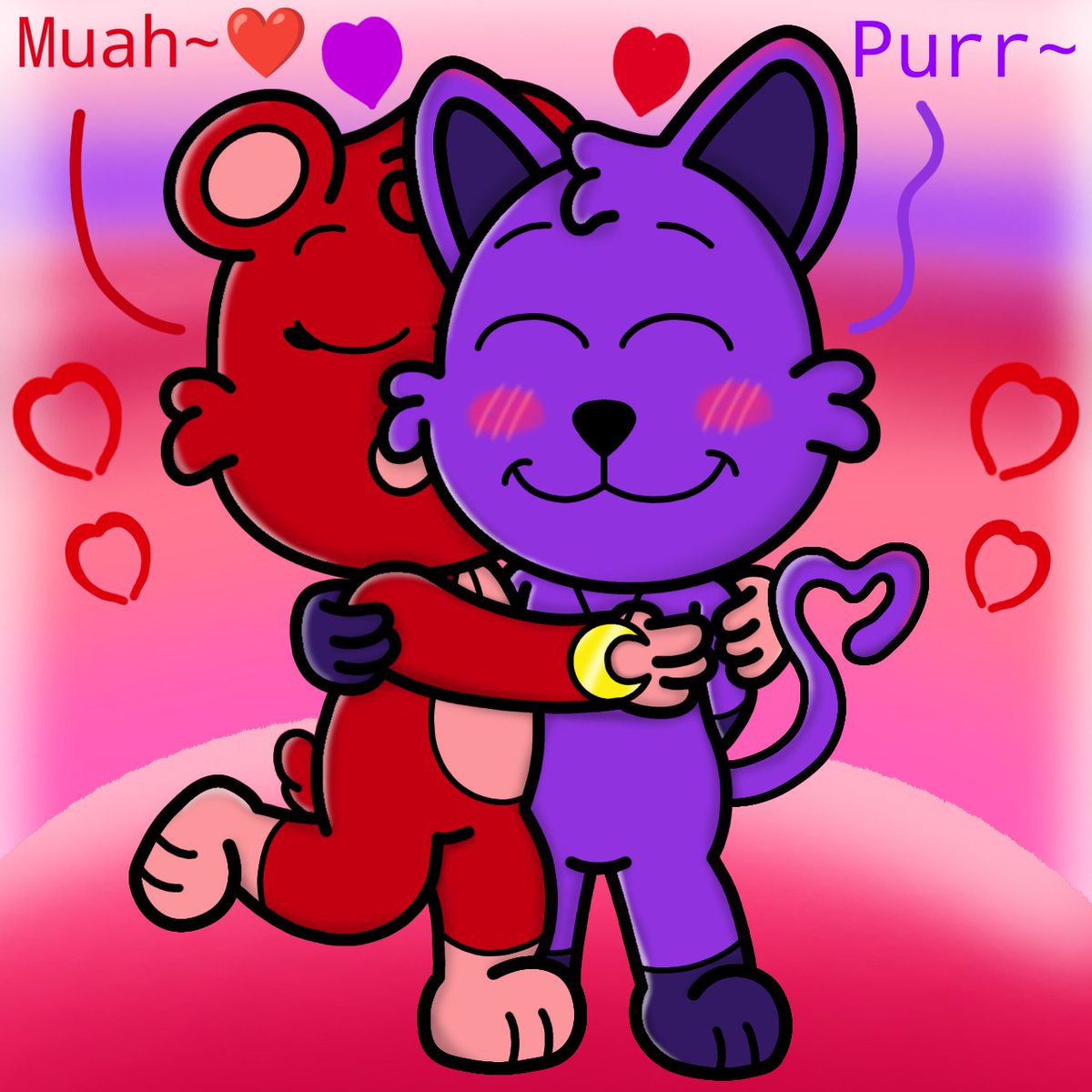 Horror_Drawer's tweet photo. Sweet Honeymoon~❤️💜💞

#CatNap x #BobbyBearHug

#Kiss #SFWOnly #HoneymoonAU #Honeymoon #CatNapxBobbyBearHug #BobbyBearHugxCatNap #love #smooch #Cute #hug #Adorble #SmilingCritters #Poppyplaytimechapter3 #heart #Cat #Bear #red #purple #SmilingCritterfanart #SmilingCrittersAu #SC https://t.co/EF5r0MYRoP