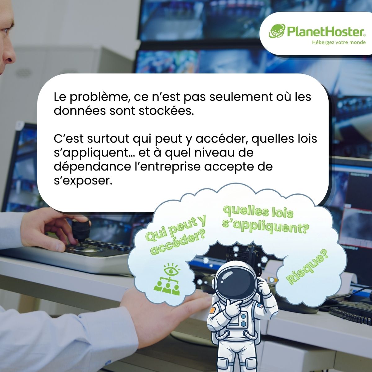 PlanetHoster's tweet photo. Vous avez choisi un hyperscaler ?

Félicitations, vos données peuvent être consultées hors du cadre juridique européen, notamment via le Cloud Act ou le FISA 702 américain, même lorsqu’elles sont hébergées en Europe.

Aujourd’hui, près de 70 % du marché cloud européen repose sur AWS, Microsoft et Google.

Le vrai sujet n’est plus seulement où les données sont stockées.

Mais : qui peut y accéder, quelles lois s’appliquent… et quel niveau de dépendance vous acceptez.

Chez PlanetHoster, la souveraineté numérique est l’un de nos 5 piliers.

Des infrastructures locales.
Des data centers en France, en Suisse et au Canada.
Une approche fondée sur la transparence, la performance et la souveraineté.

Reprenez le contrôle avec PlanetHoster.
Performance. Sécurité. Éthique. Souveraineté. Écologie.