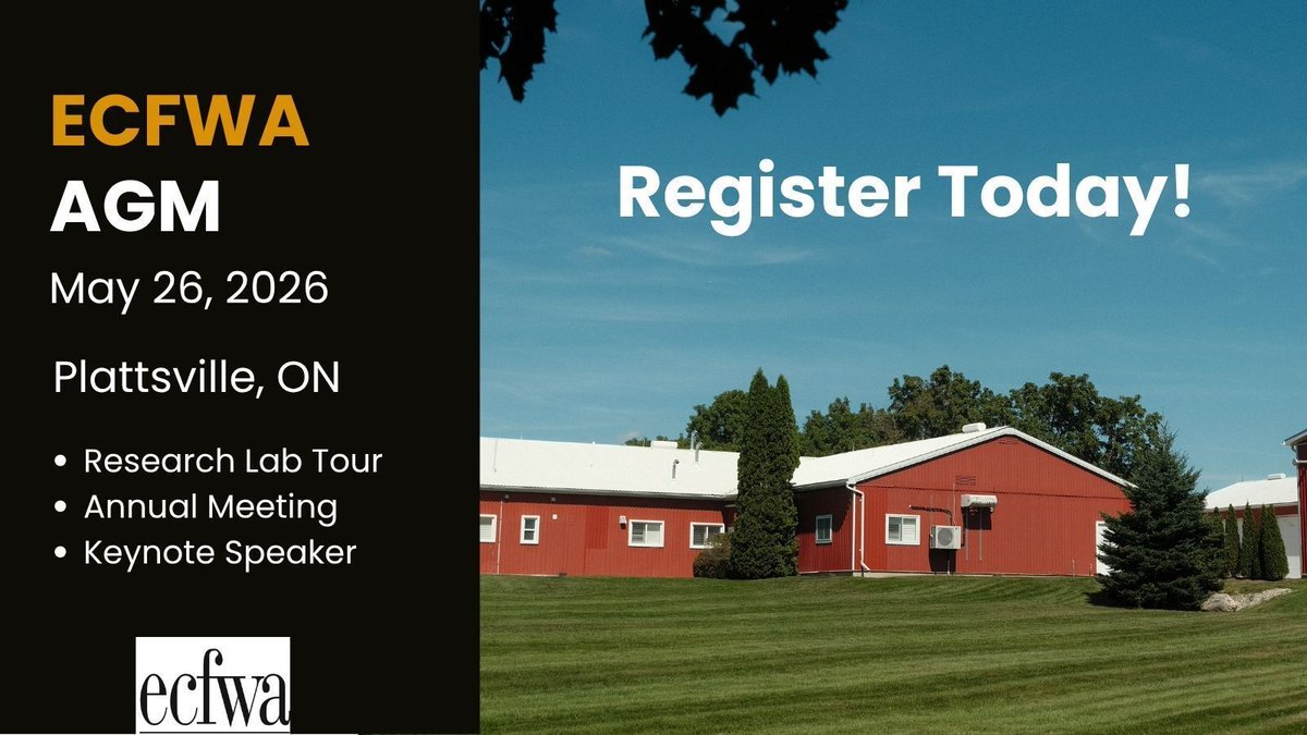 ecfwa's tweet photo. 🤝 Connect with fellow ag communicators May 26 at the ECFWA AGM.

Professional development, networking &amp; research insights — all in one day.

Register:
https://t.co/2iHBwecL2M https://t.co/KQPAtAHnjj