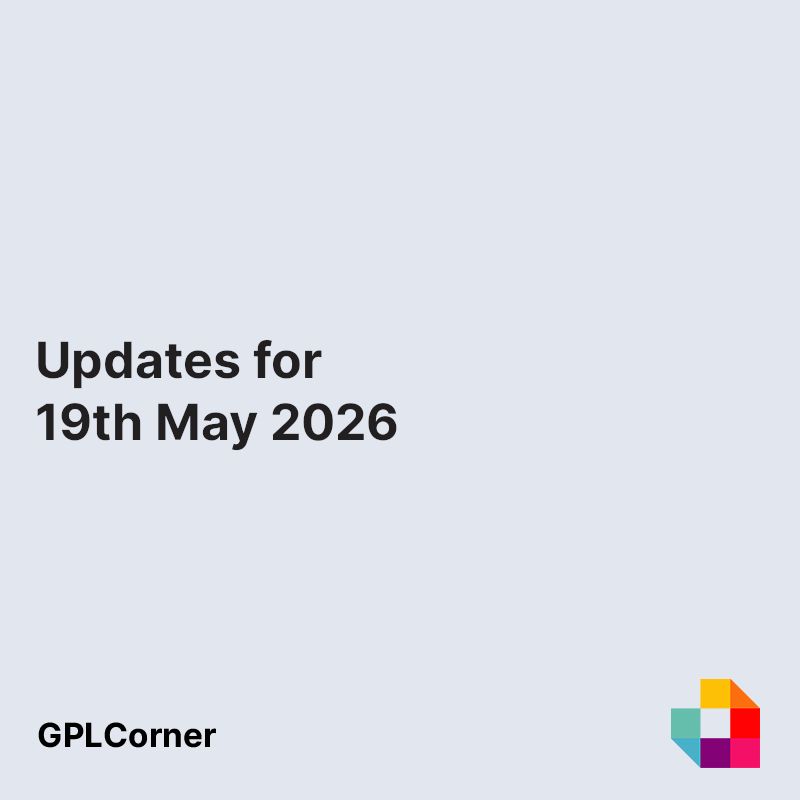 GPLCorner's tweet photo. 19th May 2026 product updates for GPLCorner (WooGang) are now live!
Download these latest product updates now! #WooGang #GPLCorner #Themes #WordPress Themes #Plugins #2026 #GPL #WordPressPlugin
https://t.co/LP5y27dwiU https://t.co/IOSM4ke8sl