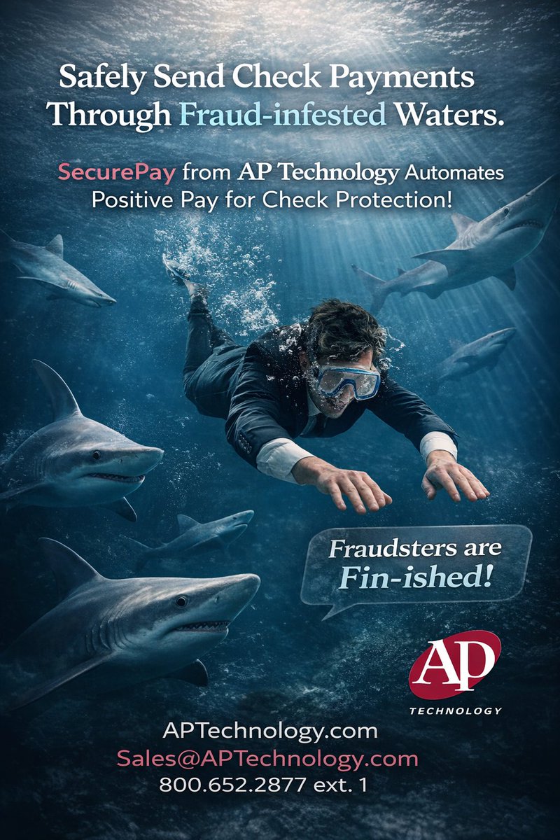 APTpay's tweet photo. #SecurePay is automated Positive Pay fraud protection for your #check payments. Installs in minutes and works with all accounting systems. No more check format errors. Recommended by banks and brought to you by #APTechnology. Ask for a demo. https://t.co/SIkE8V6AEg https://t.co/0rMMctWRJL