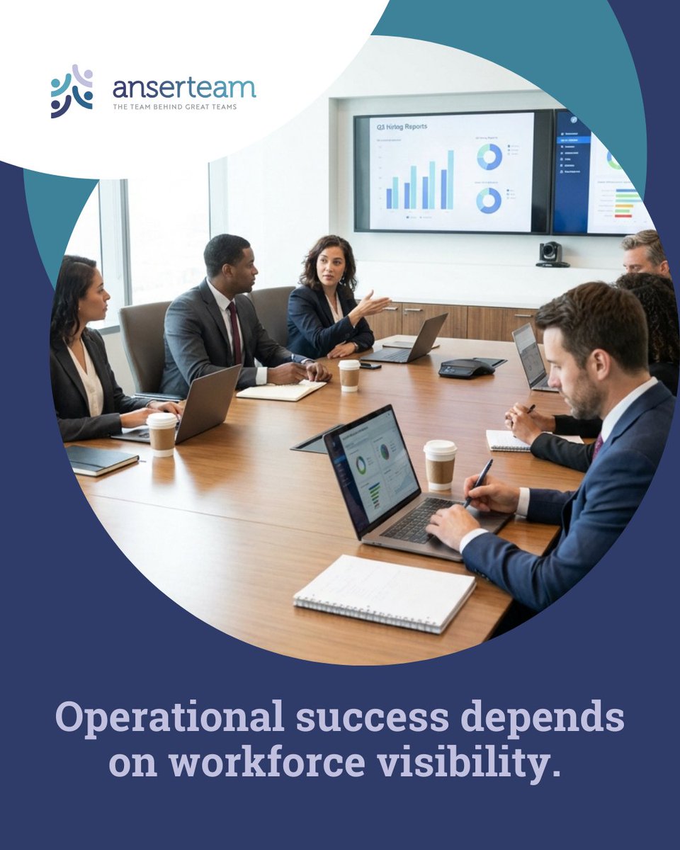 ATEAMworkforce's tweet photo. Operational success depends on workforce visibility. Anserteam provides real time insights into staffing performance, vendor results, and hiring trends across North America. https://t.co/voBc9QJW1D https://t.co/aNwSb9xxte