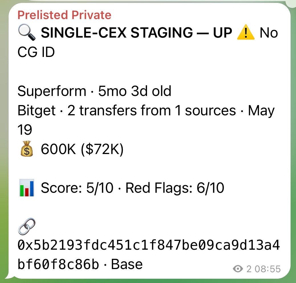 CryptoPooky's tweet photo. Another one from the pipeline 👀

$UP (Superform) → confirmed on #Bitget

• 5 on-chain signals
• ~7.3h lead time
• No CoinGecko ID at detection

Interesting thing about early signals: they often look incomplete when you catch them.
No market page. No hype. No obvious “announcement”.

Just flows.

Then later they resolve into something real.
#crypto #onchain #web3