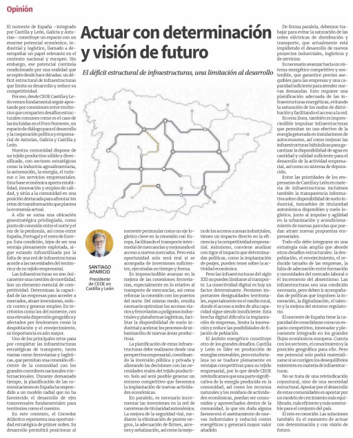 ceoe_cyl's tweet photo. Gracias a @PrensaIberica por contar con la opinión del presidente de @ceoe_cyl con motivo del #ForoNoroeste. Un artículo que pone el foco en el déficit de infraestructuras que limita el desarrollo empresarial de Castilla y León. https://t.co/4mSeRL9t0X