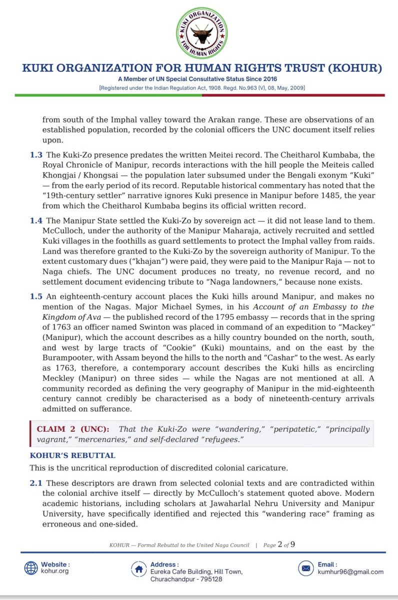 Sumkawn's tweet photo. Kuki Human Rights body (KOHUR) formal rebuttal to the document circulated by the media cell of the UNV working committee
@Neiphiu_Rio @Lal_Duhoma @ANI @PTI_News @IndiaTodayNE @NENowNews @NELiveTV @vijaita @angshuman_ch @aliyaqut @BhardwajAnanya @thewire_in @ttindia @SangmaConrad https://t.co/eIpXAIOMpQ