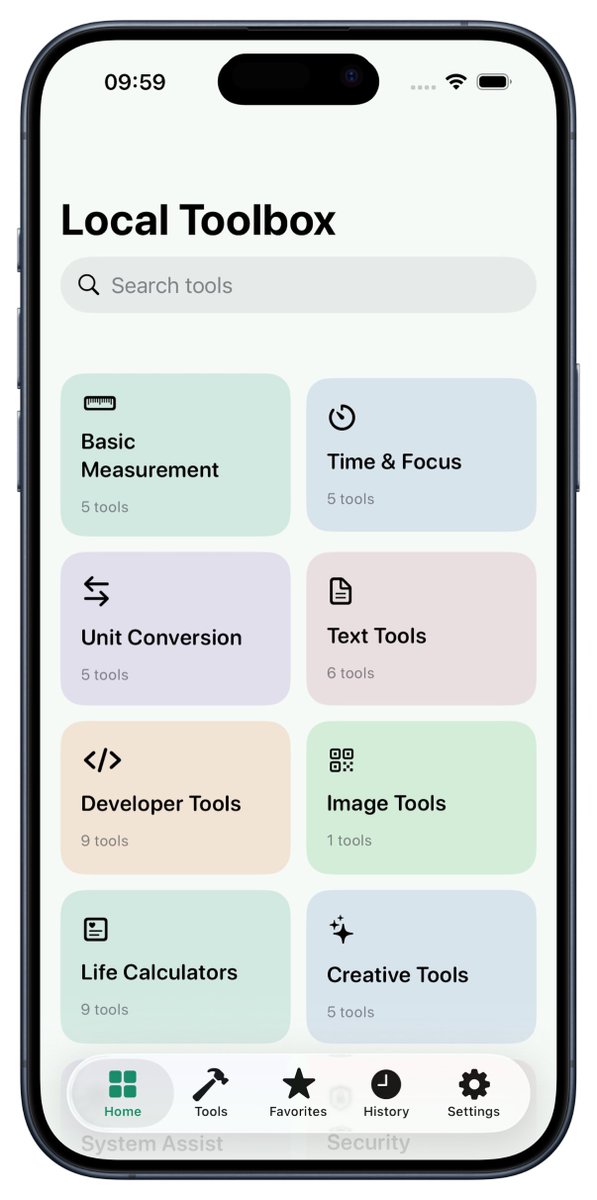 APPS_RH's tweet photo. مجاني لفترة  
للايفون للايباد

Local Toolbox هو تطبيق فائدة للخصوصية أولا في وضع عدم الاتصال مع 150 أداة لمختلف المهام. يوفر القياس والوقت والمحولات والمرافق النصية والمزيد، كل ذلك دون الحاجة إلى الإنترنت أو جمع البيانات.

https://t.co/C7bWDmI31r https://t.co/FNm7X9a9wF
