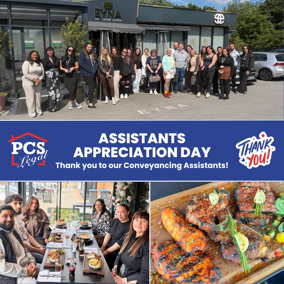 PCSLEGAL's tweet photo. Each month, we hold an Appreciation Day to celebrate one of our departments, and this month it was for our Conveyancing Assistants! 🏘️

To thank them for keeping the conveyancing process running smoothly, the staff enjoyed delicious lunches ✨ https://t.co/j4PuwIIvWZ