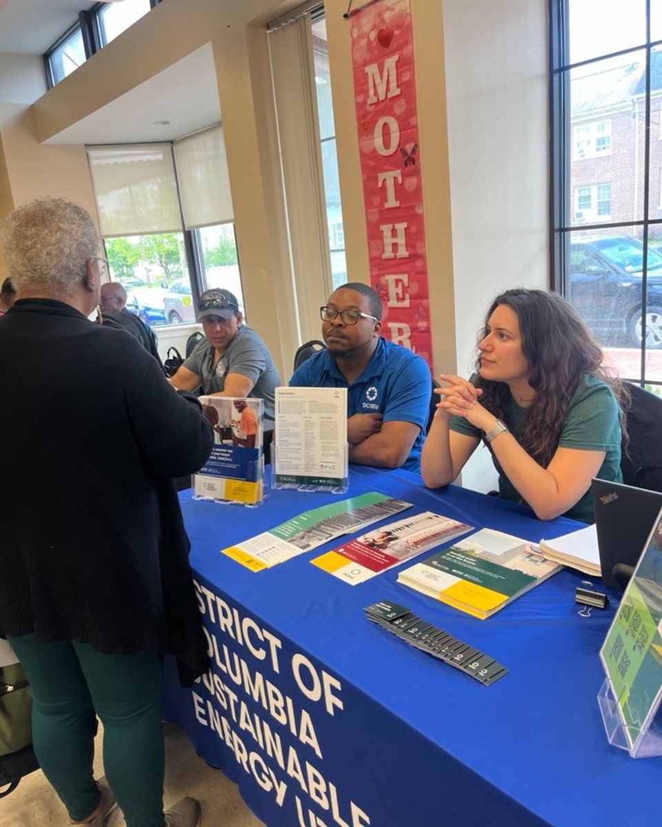 DCSEU's tweet photo. Happy Older Americans Month 2026! We loved spending time with the community at the Hattie Holmes Senior Wellness Center Resource Fair and sharing programs that support healthier, more comfortable &amp; energy-efficient homes for DC seniors.
#DCSEU #CleanEnergyDC #OlderAmericansMonth https://t.co/ktyHYVtNTl