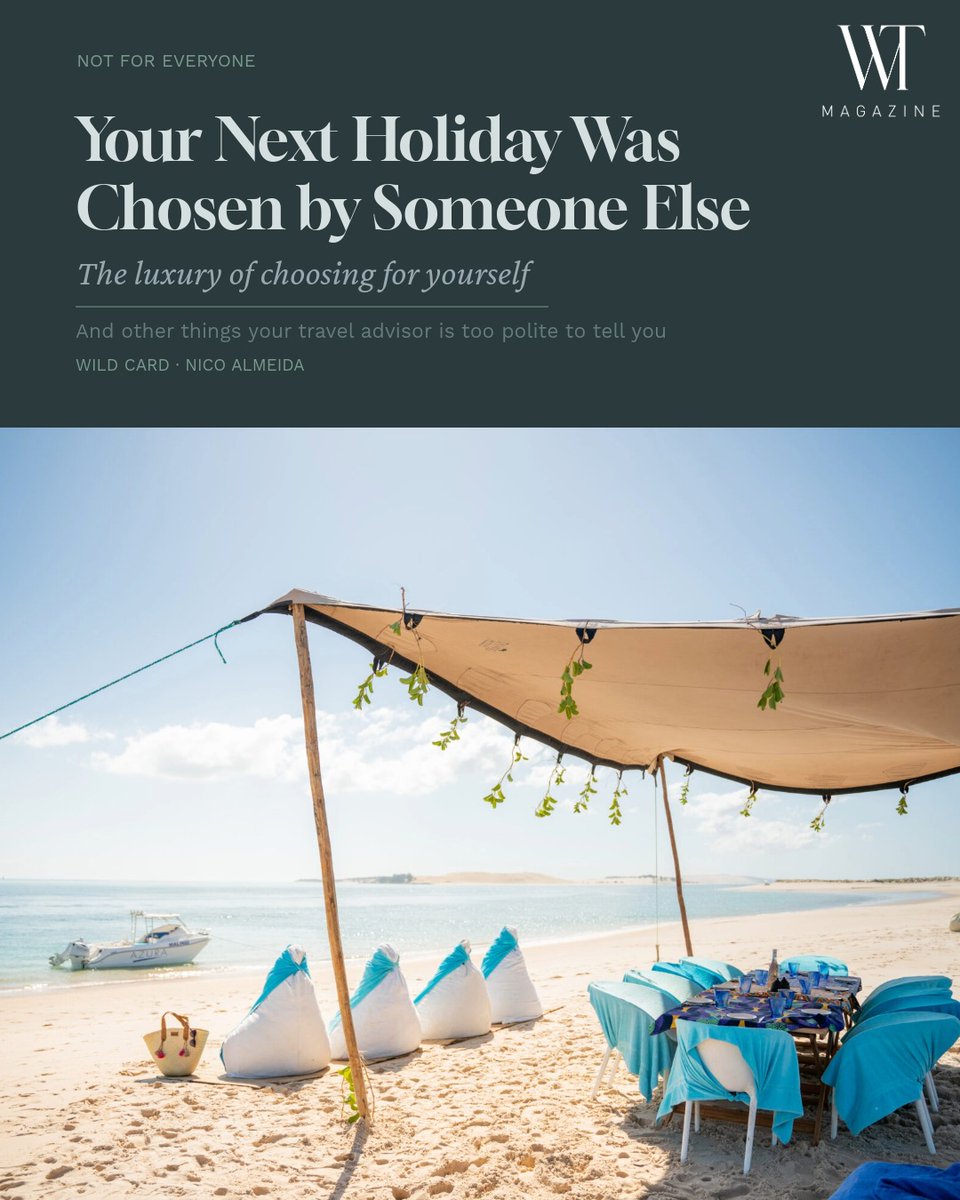 WTravelMagazine's tweet photo. Luxury travel has developed a very specific rotation. But when did you last sit with the question that precedes the booking? What do I actually want to feel? READ https://t.co/1zzmEVMI7H

#Travel #LuxuryTravel #WorldTravelMagazine https://t.co/BRPZKK1T2S