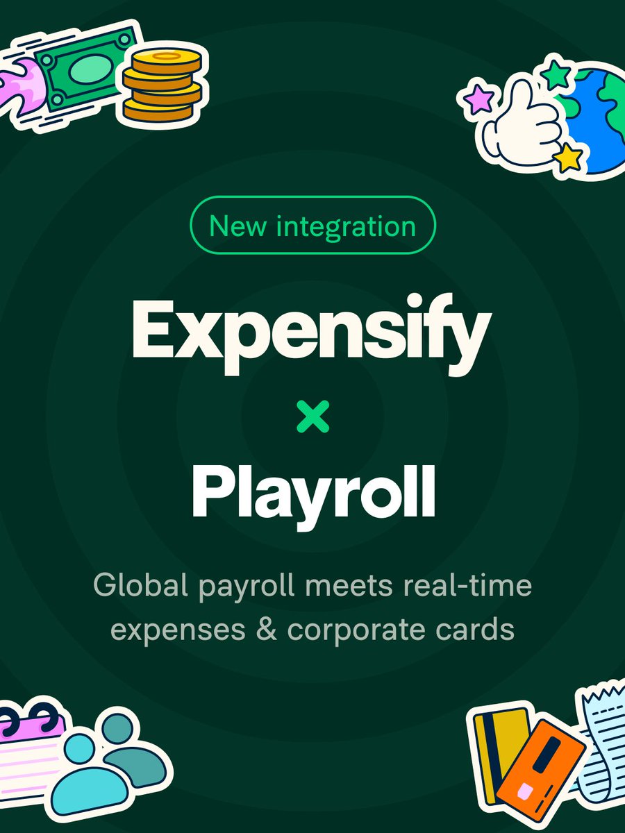 expensify's tweet photo. Paying your global team shouldn't be hard. Neither should expensing what it costs to run it.

Expensify is now the preferred T&E solution of @Playroll_hr   — bringing expense management and global payroll together for teams across the UK and EMEA.

→ One integration. Full picture of people spend.

🔗https://t.co/4lcjRnsRiC

#Expensify #Playroll #GlobalPayroll #EMEA
