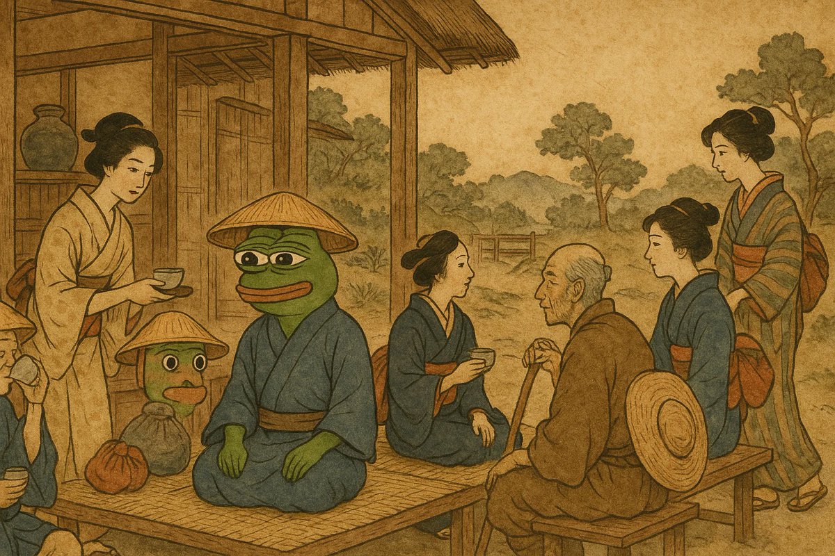 carlothecurator's tweet photo. Pepe Resting at the Roadside Teahouse

Part of Pephistory of Art Vol. II - From Ukiyo-e to Manga: A Pepe Monogatari https://t.co/fyXWhTHbzz