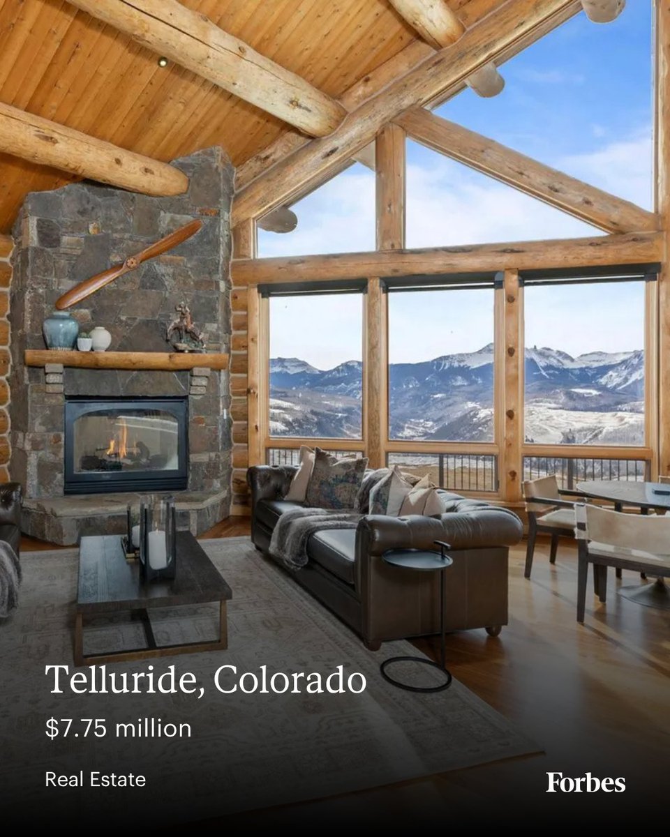 Forbes's tweet photo. 10 Luxurious Mountain Homes That Rise Above The Rest

The town of Telluride sits inside a box canyon, held on all sides by the San Juan Mountains. This nearly 7,000-square-foot custom home takes that sense of enclosure and elevates it, literally and otherwise, with 300-degree mountain panorama from a cul-de-sac west of town. 

See the full list: https://t.co/zN9u6OEfDh (Photo: Telluride Properties)