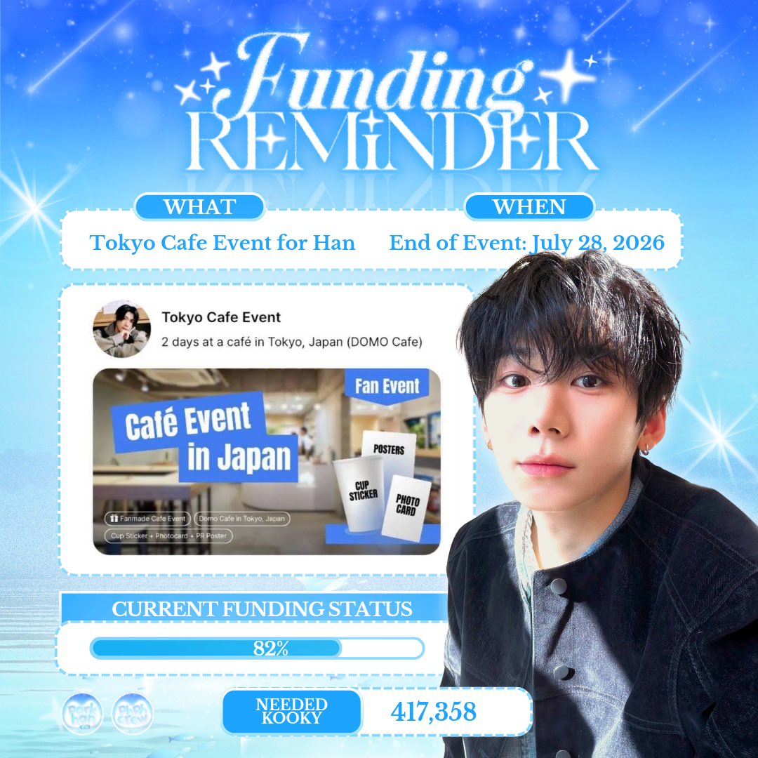 phphcrew's tweet photo. [📢] KOOKY FUNDING REMINDER! 

MALAYSIA MALL ADS
🎯 7,000,000
Current Funding: 6,948,110
Needed Kooky: 51,980
🔗 https://t.co/HlEl7dcBs1

TOKYO CAFE EVENT
🎯 2,400,000
Current Funding: 1,982,042
Needed Kooky: 417,358
🔗 https://t.co/HlEl7dcBs1

#AHOF #아홉
#PARK_HAN #박 https://t.co/c2ceVBDnwo