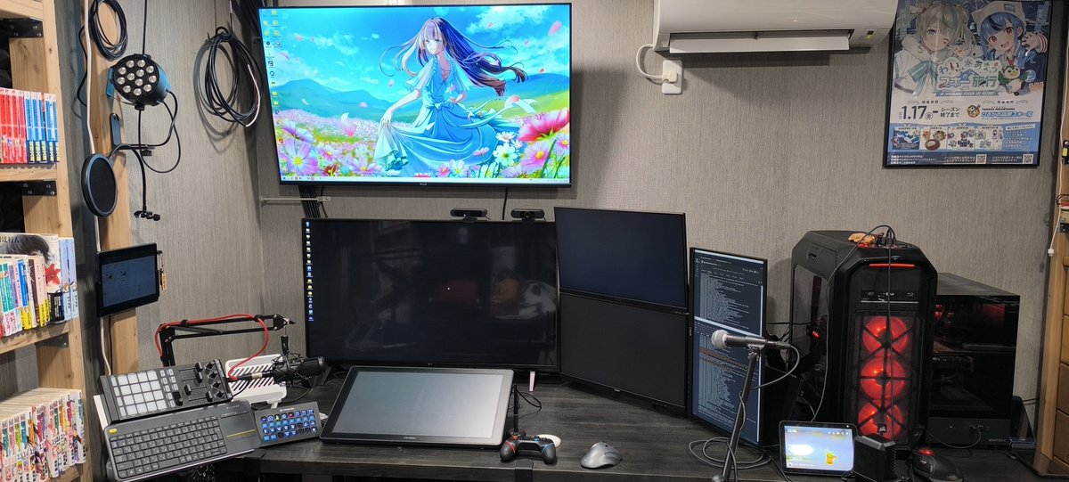 kentax 中々周りにおすすめしにくいですが、4Kx2,FHDx3(内1枚液タブ)+1