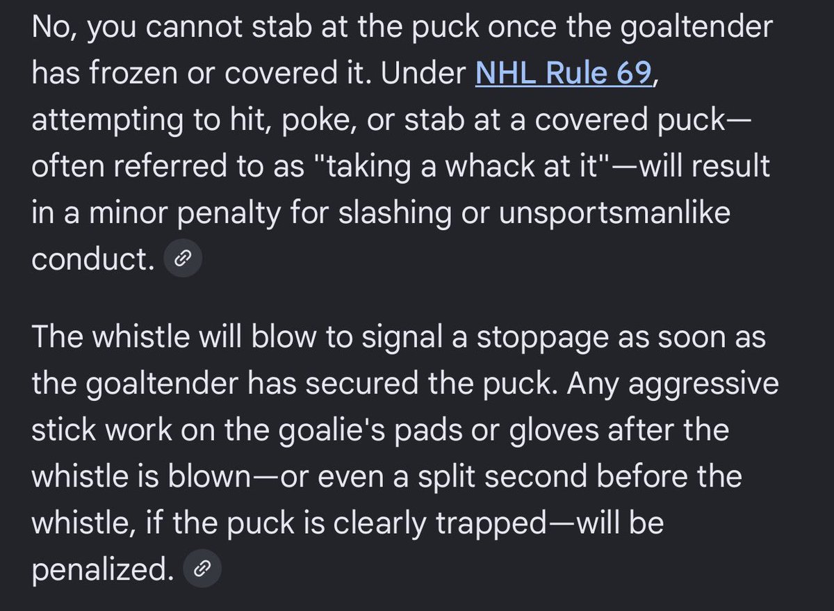 DocNaeco's tweet photo. @Krappenshitz69 @SneakyJoeSports The puck is fully covered then the goalies pads gets speared and it’s gets through. Could have resulted in a buffalo penalty. https://t.co/QkyW3mXBfc