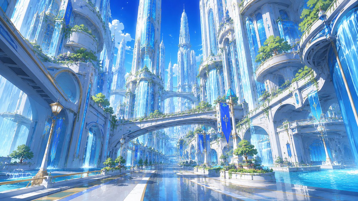 __LONPEL__'s tweet photo. 【無料背景素材配布】
海上ファンタジー水上都市の背景素材を無料配布中🌊
魔法と水の息づく美しい街並みをお届けします！
商用利用OK・クレジット不要 https://t.co/O9I51Z4TUb