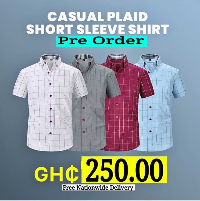 RetzoneGhana's tweet photo. Pre Order Now!! Buy Casual Plaid Short Sleeves at affordable Price. Free Nationwide Delivery Available. 

We sell and Deliver What you Love ❤️

Call/ Whatsapp: https://t.co/DtF3cyuuZ0 https://t.co/0KhzhyuYT5