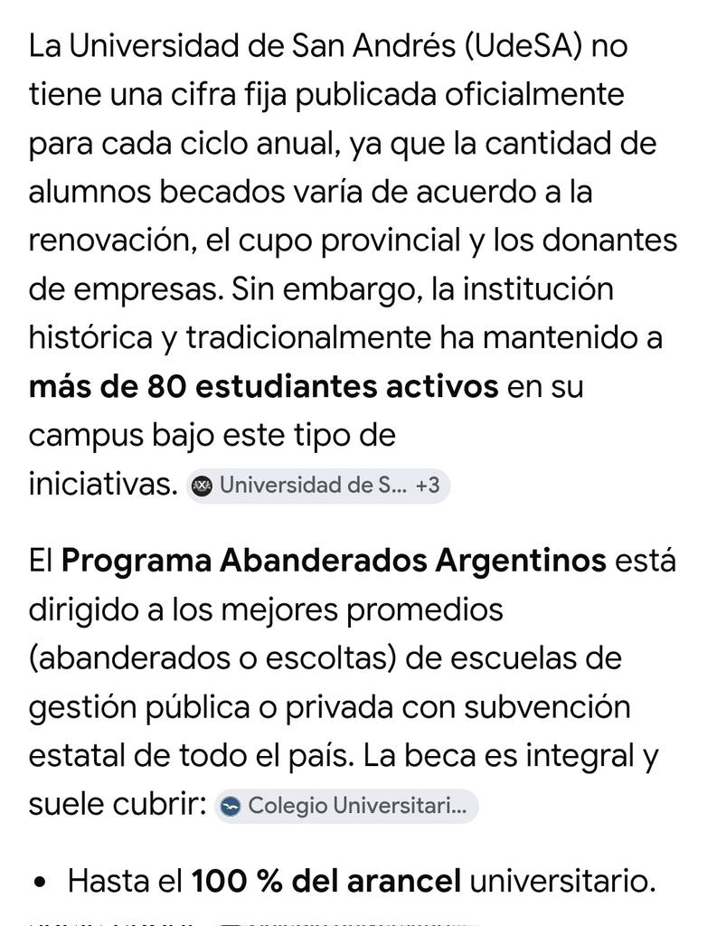 tomascarretto's tweet photo. Las "becas" de la UDESA. El 20% de un arancel de 1300 dólares. Con tope del 30% si se combinan 2 becas (rendimiento acacadémico en un colegio "con convenio" y ser hijo de un egresado). No son becas, son descuentos. Y también están los créditos que se pagan sobre la cuota full al final de la carrera. 

Además con lo del 75% miente. Es el 50% y en las condiciones abajo descriptas. Además mentís de que no cuestan plata porque las universidades privadas reciben exenciones impositivas.

Solo 80 estudiantes de 7500 alumnos regulares reciben la beca completa. El 1%. 80 tipos en un país con 50 millones de habitantes. Las universidades públicas tienen 2 millones de estudiantes. ¿DE QUÉ MOVILIDAD SOCIAL HABLÁS, PELOTUDO?

Chanta mentiroso y mercenario @dlaje1.