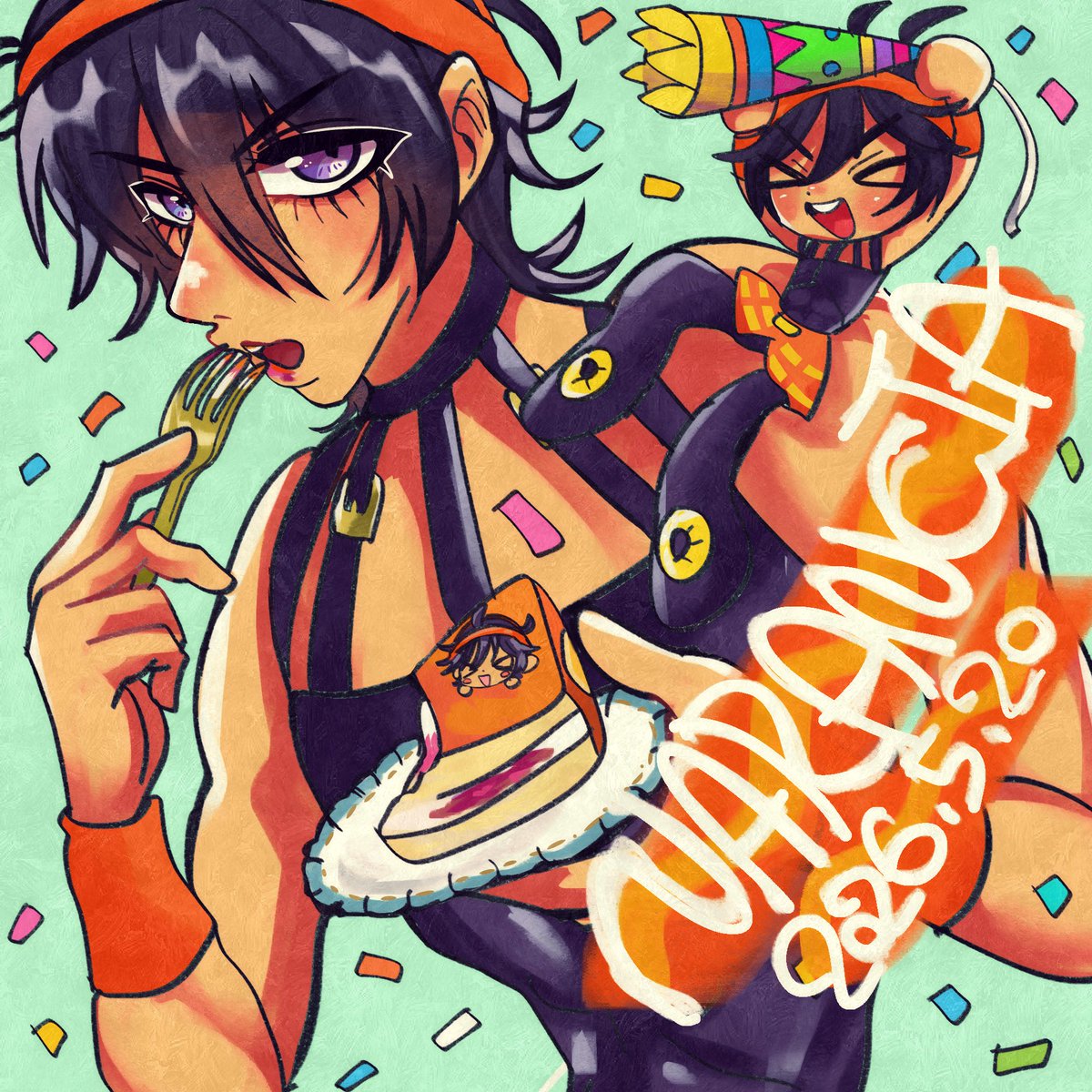 JasDeviLuno's tweet photo. ならんぽゃお誕生日おめでとう🍊💛🍊🎉
今回はケーキと新しいタトゥーでお祝い🌻
太陽のようなわんこにはたくさんの幸せに包まれて🧺☀️
可愛い坊やを体に吸収できて良かったです🔪
＃ナランチャ・ギルガ生誕祭
 ＃ナランチャ・ギルガ生誕祭2026 #jojoba https://t.co/luD6bSb5Pz