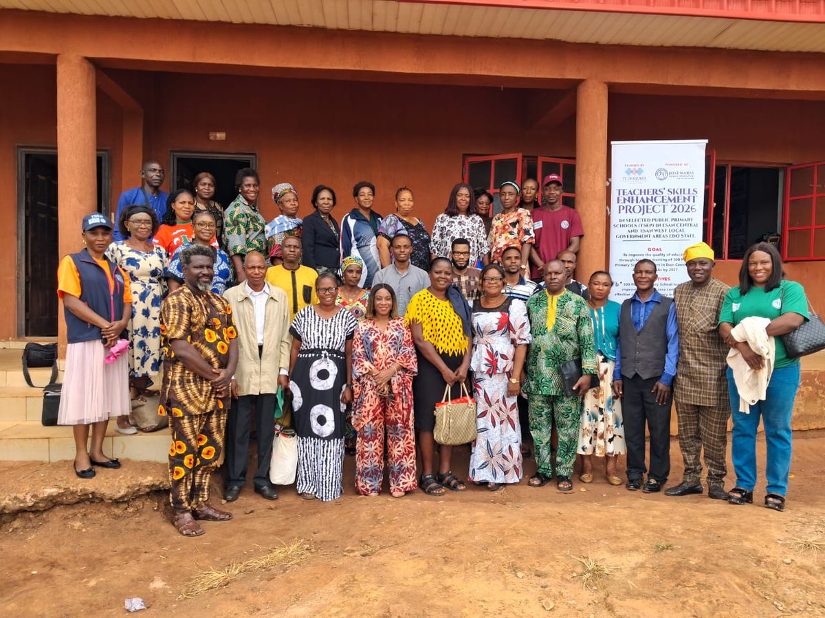 TYDFoundation's tweet photo. In partnership with the Foundation, the Jose Maria Escriva Foundation has commenced the training of the 2026 cohort of primary school teachers, with a total of 60 teachers participating in this year’s programme.

The training is being facilitated by Quality Assurance Officers from the two LGAs, with support from the Edo State Universal Basic Education Board. 
The capacity-building programme is focused on strengthening teachers’ skills in:
Communication skills development, Classroom management, Stress management,  Content delivery strategies,  Technology-enhanced learning & other key areas of professional development. 

The training sessions will be conducted at central locations and across beneficiary schools until the end of the third term.

This intervention is remarkable in building on efforts to improve the quality of education in Esan West and Esan Central LGAs of Edo State since 2023.
#Qualityeducation
#Capacitybuilding
#Teachertraining