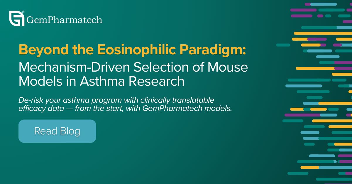 GPharmatech's tweet photo. Our latest blog explores why mechanism-driven selection of #mousemodels is becoming essential for translational #asthma research, especially as the field moves beyond the traditional eosinophilic (#T2) paradigm. 

👉 Click the link to read the full blog: https://t.co/7etozXATQC https://t.co/qwHOuTvROl