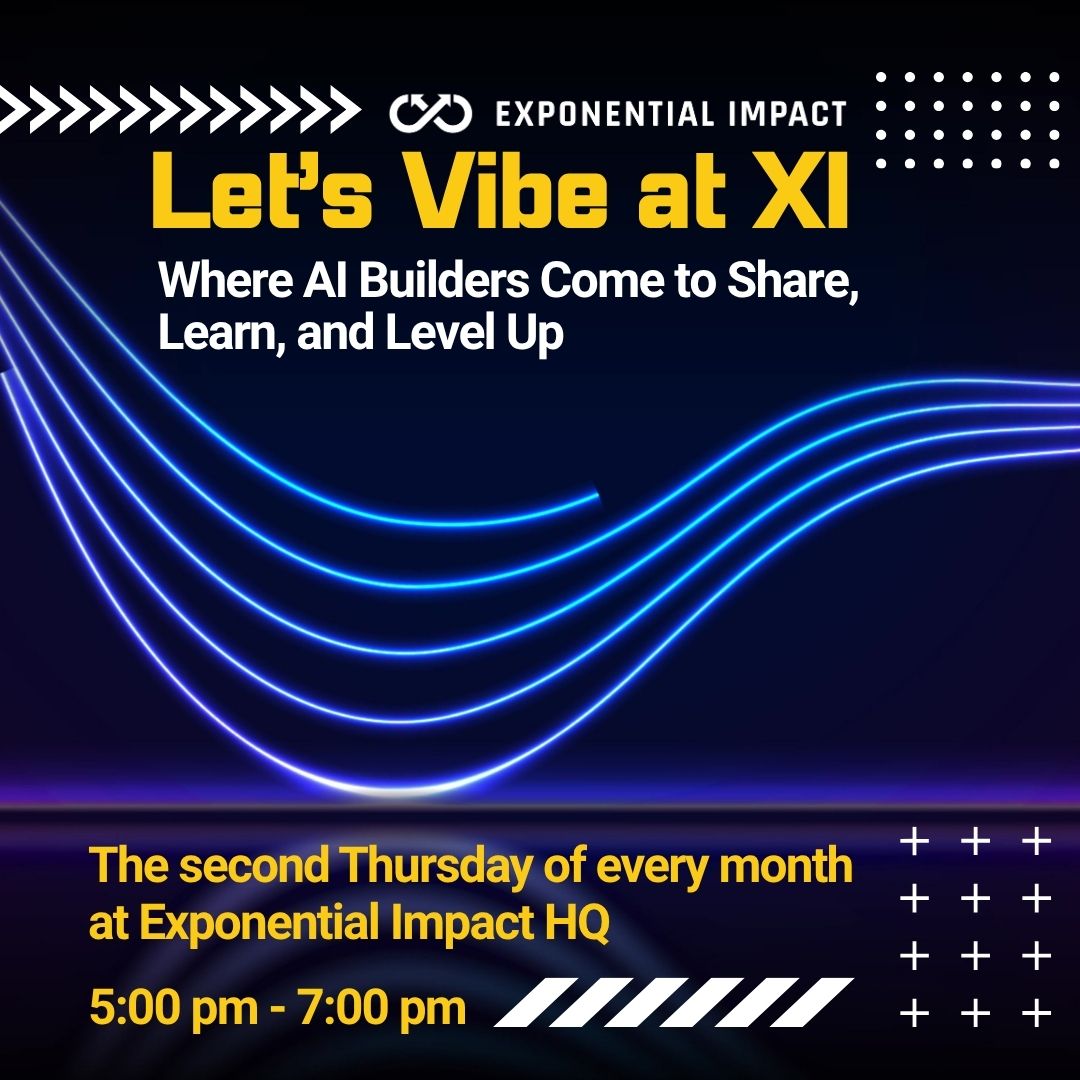XIAccelerator's tweet photo. Let's Vibe at XI is back! 🎉
📅 June 11th | 5–7 PM | Colorado Springs
Builders, coders, AI creators - this one's for you.
No pitches. No pressure. Just good people leveling up together.
Grab your spot: https://t.co/aG770OePz4
#LetsVibeAtXI #ColoradoTech https://t.co/LOn1DYiaSg