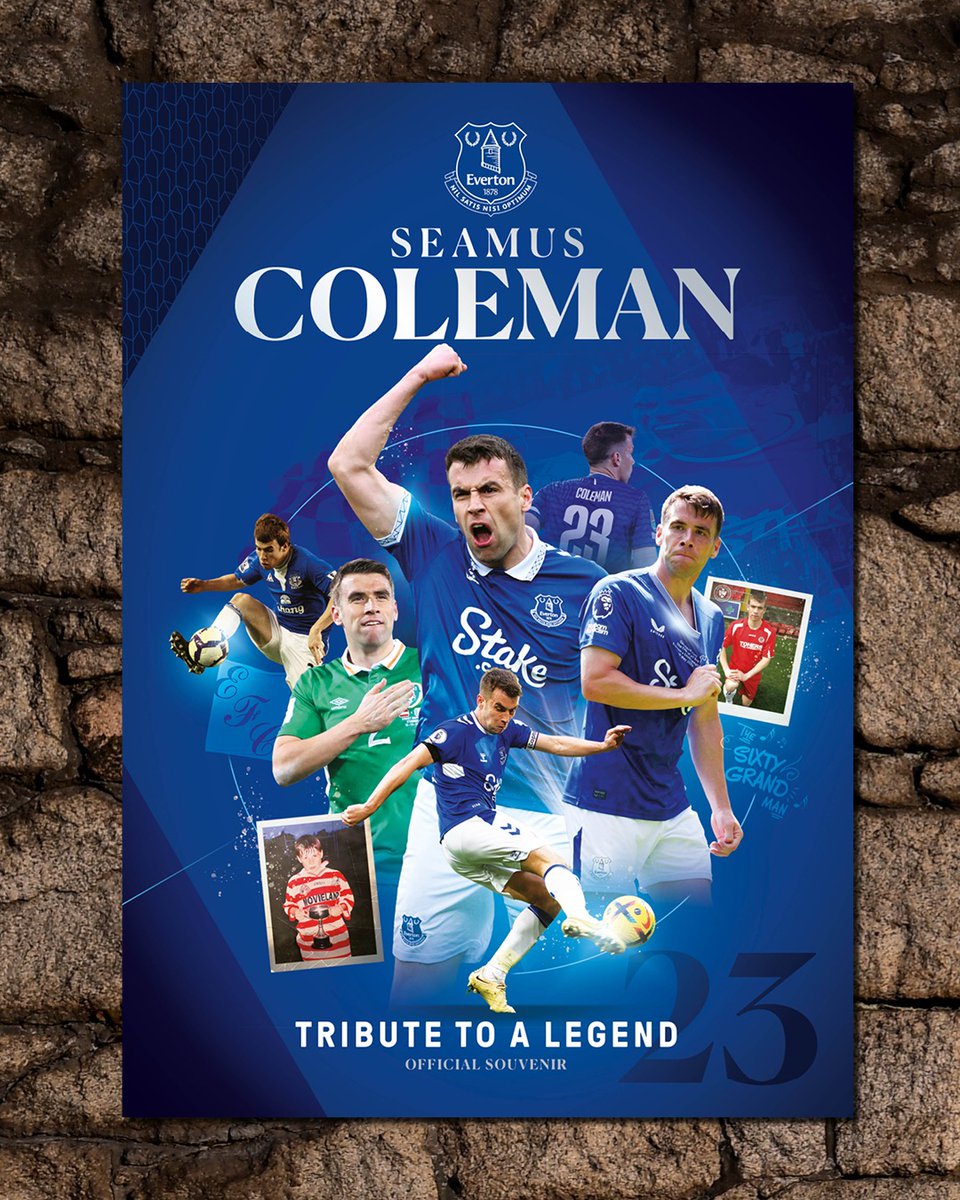 Everton's tweet photo. The story of an Everton and Republic of Ireland icon, told across 116 pages packed with exclusive interviews and imagery from both sides of the Irish Sea.

A special magazine celebrating the playing career and legacy of Seamus Coleman – out now. 💙