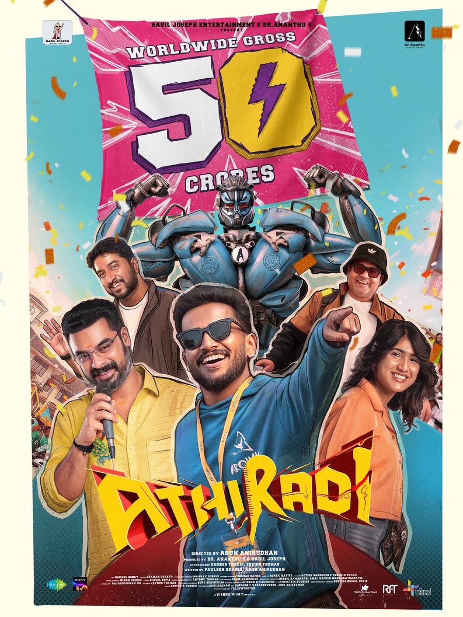 Sabarinathvb2's tweet photo. ENTRY MARKED! Non Stop Zaga Continues! 🧨💥🎆

#ATHIRADI INTO 50 CR CLUB ✌️😎👊

തൂക്ക് ON ❌
തൂക്കി പറത്ത��� ✔️

                   അ💥ര👊

@ibasiljoseph - @tovinothomas - @vineeth84 IN
@riyashibu_ - @zarinshihab ❤️ 
A @arun_anirudhan_ BLAST💥✌️
A @vishnuvijay01 🎶✨ https://t.co/bOneAjR6EM