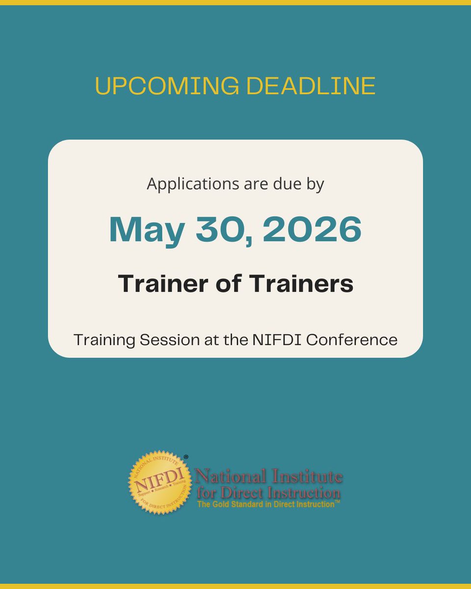 NIFDI's tweet photo. Has your district received training and on-site coaching support to implement Direct DI, and is now looking for ways to maintain high-fidelity implementation?  

The Institute on Becoming an Effective DI Trainer at the National DI Conference can help your school or district. https://t.co/Zm0XntpS8X