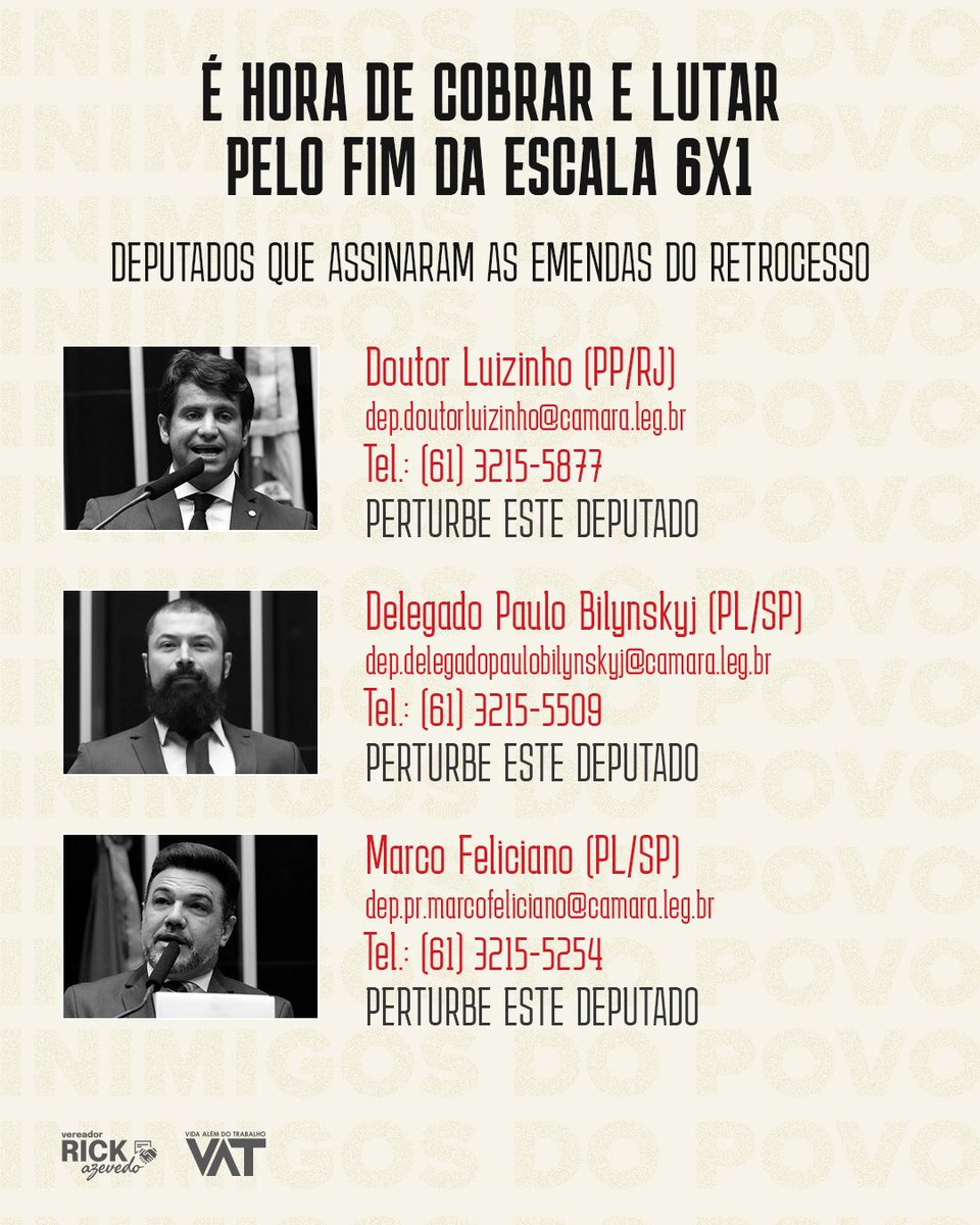 rickazzevedo's tweet photo. Aqui a carinha de alguns dos que assinaram essa barbaridade. Adoram um holofote, então vamos dar pra eles. Sustentados pelo povo, mas agindo pra tirar direitos do povo. VERGONHOSOS! https://t.co/EjSBy6gy9k
