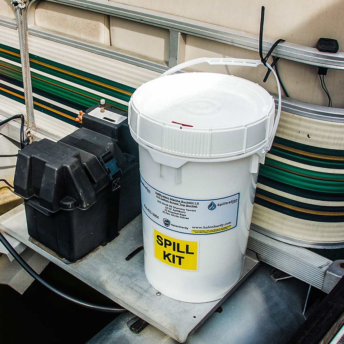 HalenHardy's tweet photo. ⚓ Marine Spill Kit in 6.5 Gallon Bucket

Compact, weatherproof, and loaded with 9+ gallons of absorbent power — ideal for boats, marinas, and docks.

✔️ SpillBoa® Boom for rapid containment
✔️ Oil Shammy Towels for cleanup and sheen removal
✔️ UV-resistant screw-top bucket built for outdoor storage

See full kit details → https://t.co/sdoe1kUfja

#MarineSafety #SpillResponse #BoatLife #HaleYes