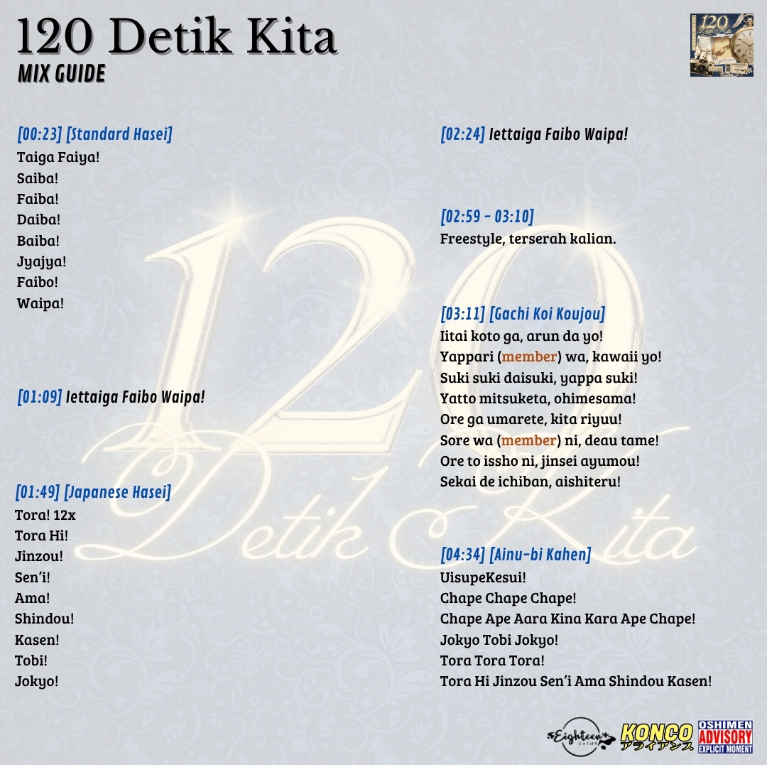 arufiz_'s tweet photo. "120 Detik Kita" Mix Guide
@eighteenofc 
https://t.co/z9W0P63NWO https://t.co/lVpzK6HyOa