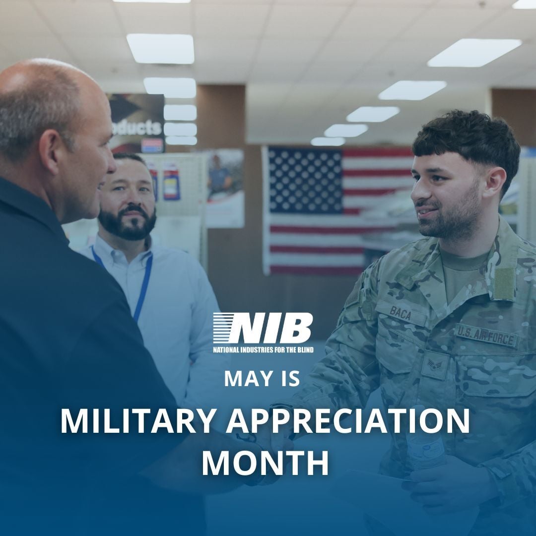NatIndBlind's tweet photo. May is Military Appreciation Mont!

At NIB, our mission is deeply connected to this community through the AbilityOne Program — a partnership that creates meaningful employment opportunities for people who are blind, including many veterans who have served our country. https://t.co/xm55JEiQxA