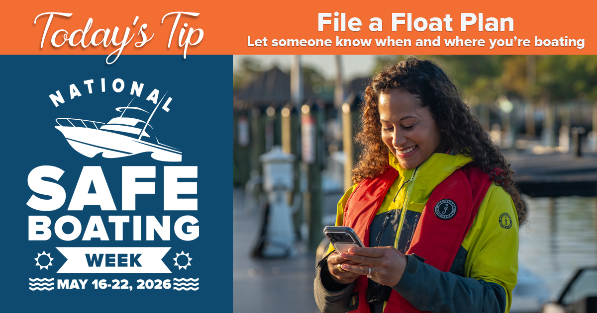 ILFireMarshal's tweet photo. Heading out on the water this weekend? 🚤🌊
File a float plan before leaving the dock — let someone know where you’re going and when you’ll return. It’s a simple step that can save lives.
Wear your life jacket & boat responsibly! #SafeBoatingWeek #BoatSafe #WearIt https://t.co/wUbdH8R8Rn