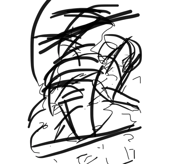 Sketch←→Final. ラフ画←→完成。 趣味絵のラフは私がわかればいいんです。it's ok if only I can understand about rough sketch will be something(only hobby) …私は一体何を描いていたの…? What was I drawing in rough sketch…?