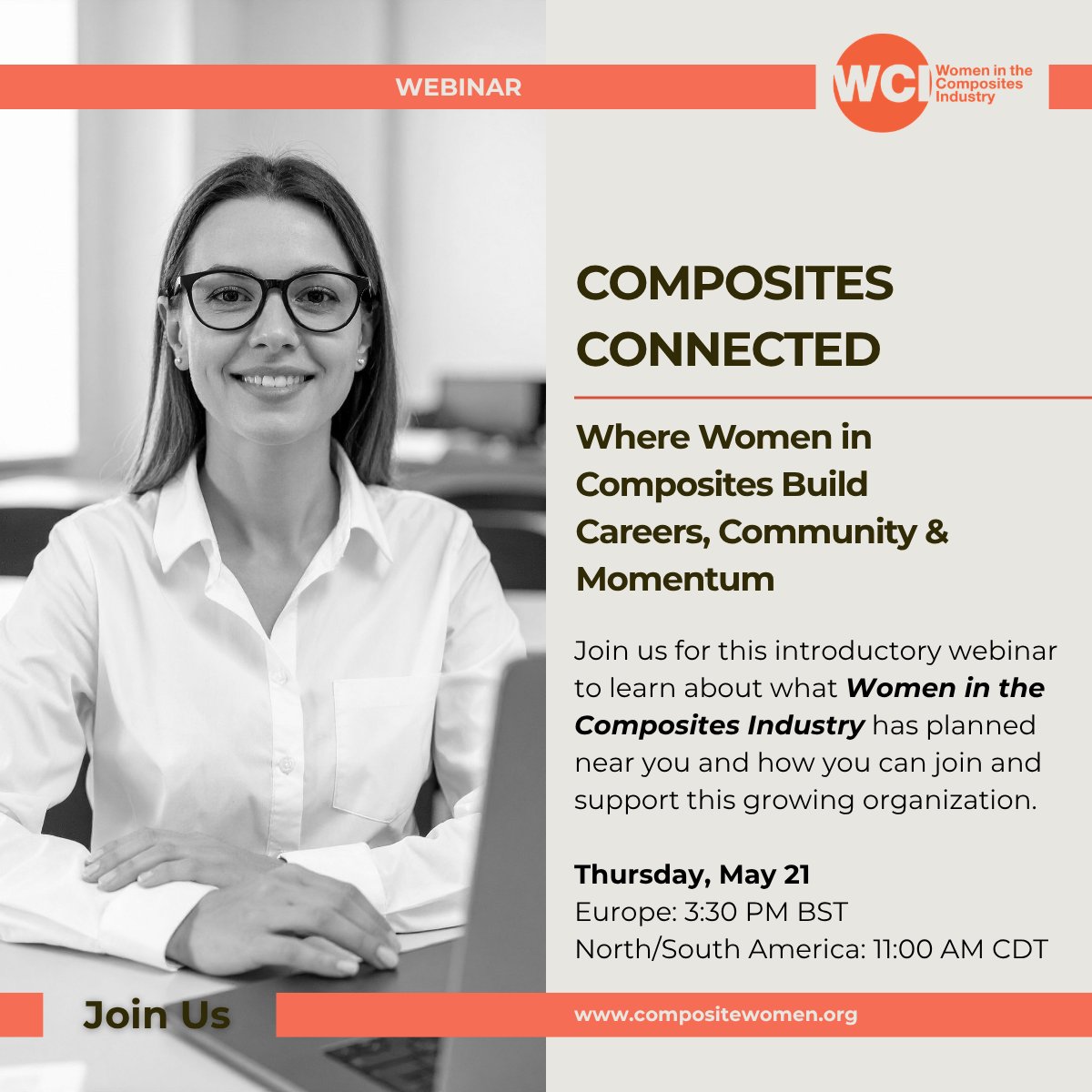 FluencyGroup's tweet photo. The Women in the Composites Industry webinar takes place this week. 

If you are interested in the future of the composites sector, building stronger industry connections or learning more about the growing WCI community, this is one not to miss. 

Fluency’s Managing Director, Gemma Hardy, will be joining Marcy Offner for the discussion. 

Thursday, May 21 
Europe Session: 3:30 PM BST 
North/South America Session: 11:00 AM CDT 

Register by location: 
Europe: https://t.co/smhAltEczD 
U.S.: https://t.co/2XtRTRd3Rq 

#composites #advancedmaterials #leadership #manufacturing #WCI