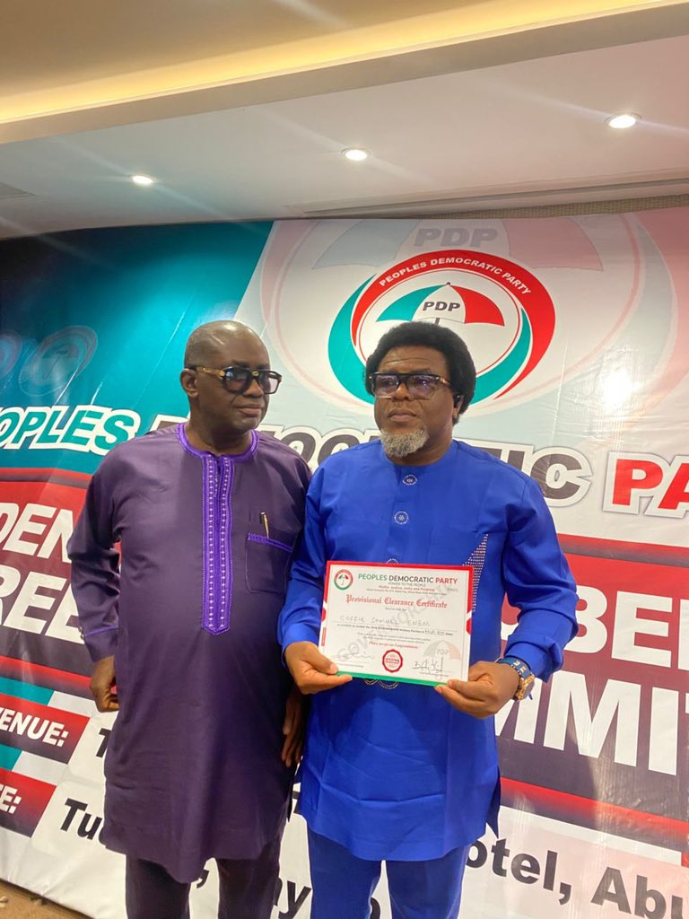 OfficialPDPNig's tweet photo. Engr. Emem Samuel Coffie, a @OfficialPDPNig gubernatorial aspirant for Akwa Ibom State, has been cleared by the National Screening Committee and issued a provisional certificate. 

Congratulations! https://t.co/TGAbrshCIX
