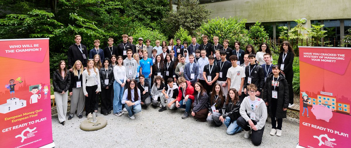 EBFeu's tweet photo. Congrats to the winners of #EuropeanMoneyQuiz 2026! 
🥇 Greece🥈 Latvia🥉 Italy

Students from 30 countries gathered in Brussels for the 9th edition of Europe’s financial literacy competition for 13–15-year-olds.

Thanks to students, teachers and banking associations!

#EMQ2026 https://t.co/PIp7m3OReM