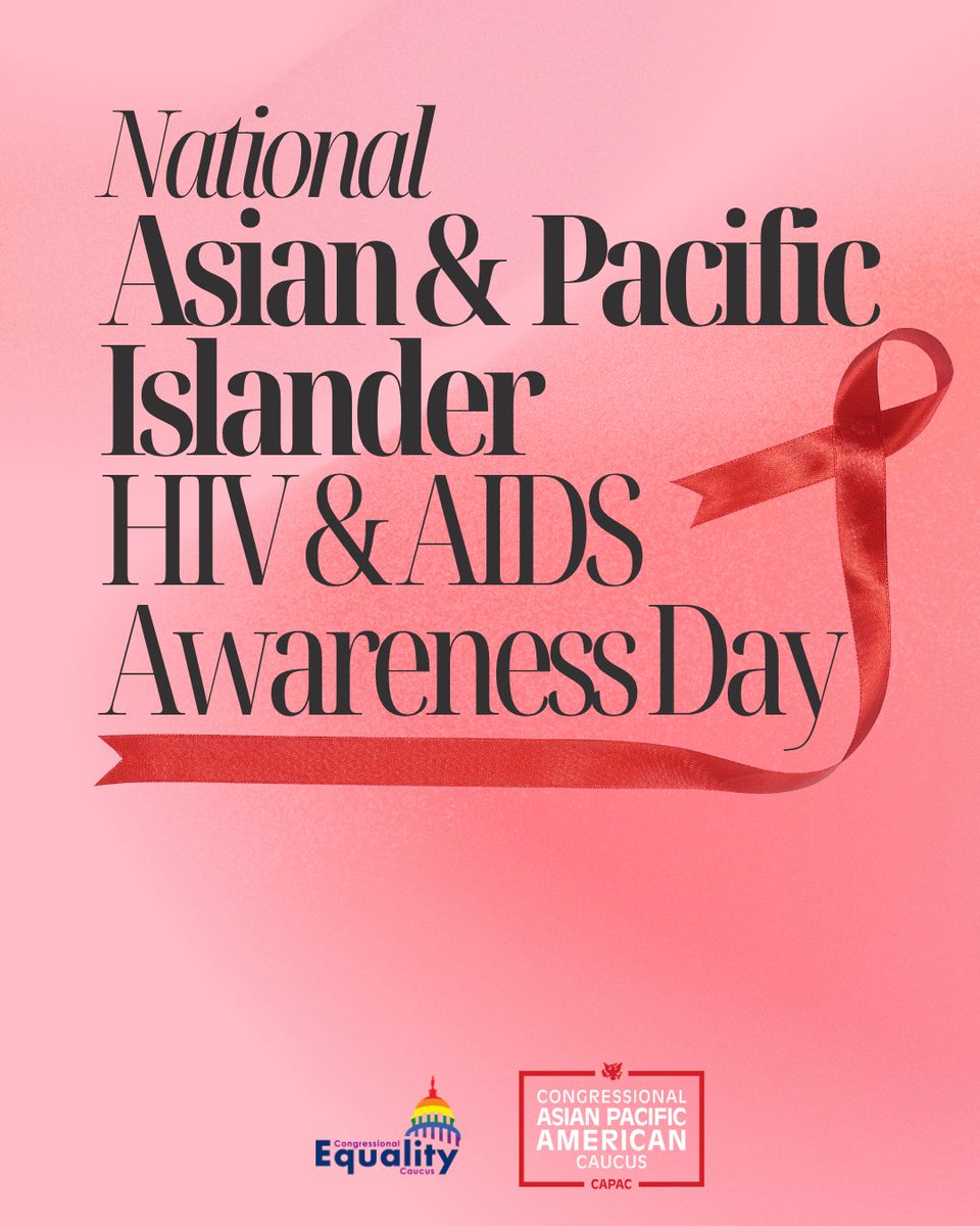 EqualityCaucus's tweet photo. Asian &amp; Pacific Islander communities cannot be left behind in our fight against HIV &amp; AIDS.

Our members are proud to fight alongside @CAPAC in defense of critical funding for HIV testing, prevention, and treatment programs that reach API communities where they are. #NAPIHAAD https://t.co/FyLcGiC0oS