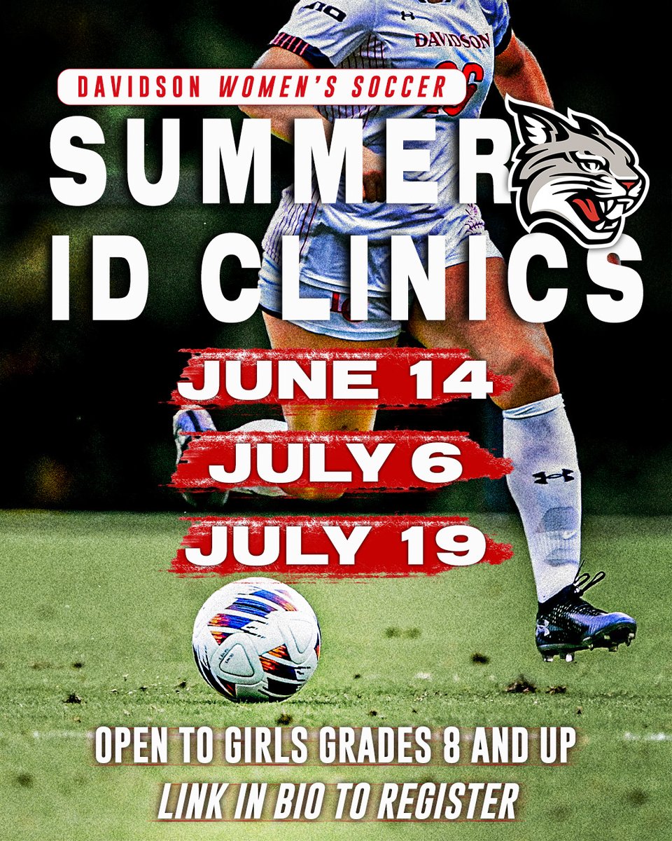 DavidsonWSoc's tweet photo. Summer is in the air ☀️

There is still time to register for our Summer ID Clinics!

Sign up here ➡️ https://t.co/TG9t3p0vB0 https://t.co/ctimpkxE1p