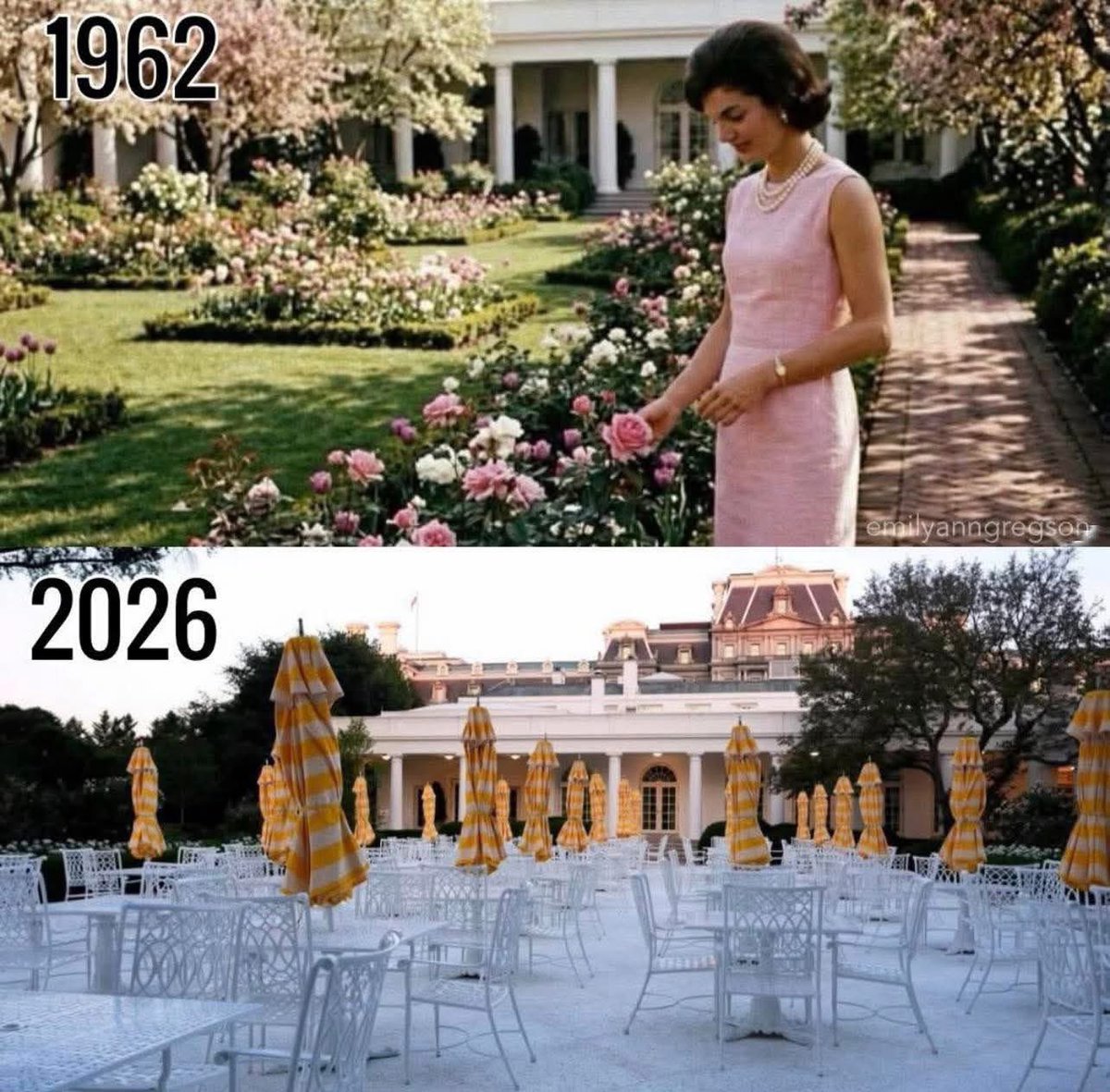 HJNRose1's tweet photo. @Acyn On the other hand, look at the beautiful job Trump has done on the Rose Garden. https://t.co/7Z0mdpnXhg