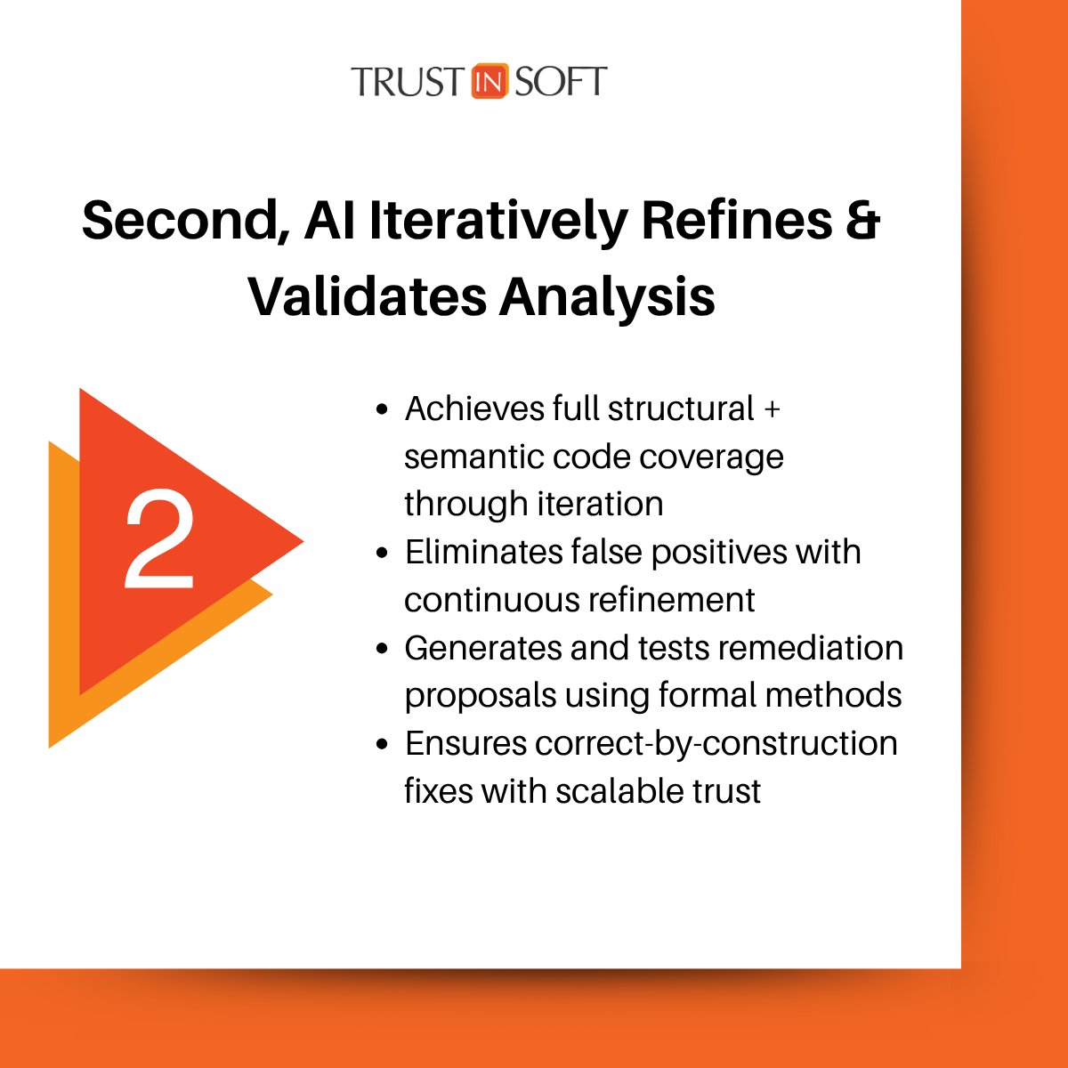 TrustInSoft's tweet photo. At TrustInSoft, we have a 3 step approach to uniting AI-driven productivity with trusted software. 🤝

↪️ AI speeds up code generation, while developers provide domain knowledge, architecture, and judgment.

↪️ Formal verification adds mathematical assurance of correctness, enabling reliable, AI-assisted software.

Learn more at our website: https://t.co/f5WoWU6Nav