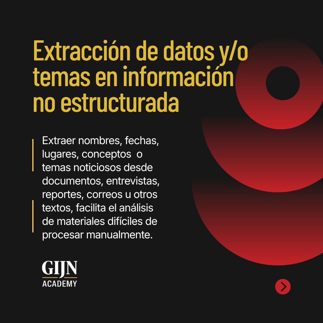 gijnEs's tweet photo. 🤖📊 La IA ya está transformando el periodismo de datos. ¿Cómo puedes aprovecharla en tus investigaciones?

En este 🧵 te compartimos 3 usos prácticos que abordará Rigoberto Carvajal [@rcarvajal85] ingeniero de datos en @CLIP_AmericaLat, en un taller gratuito de GIJN Academy https://t.co/ErCSpXIzgA