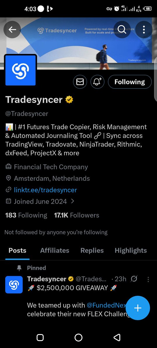 AyodeleSam555's tweet photo. @Tradesyncer @FundedNext DONE https://t.co/1gTQRxRvZM