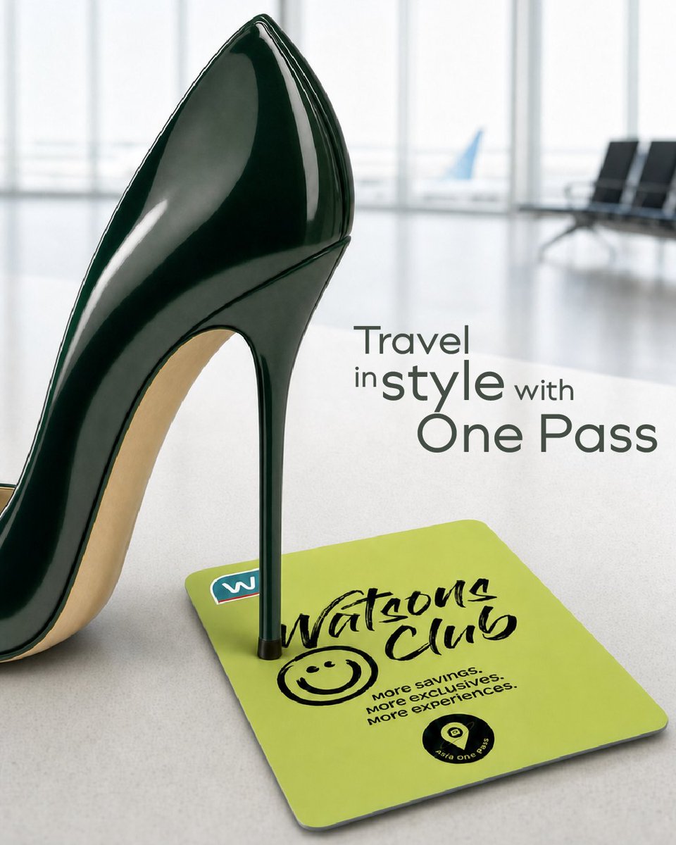 WatsonsSG's tweet photo. Step into every trip with confidence 💚👠

One pass unlocks it all — exclusive local deals, rewards, and seamless perks wherever you go ✈️💳

Because looking good, saving more, and travelling smarter? That’s the energy. Find out more via FAQ.

#WatsonsSG #WatsonsAsiaOnePass https://t.co/zu0mR2muNI