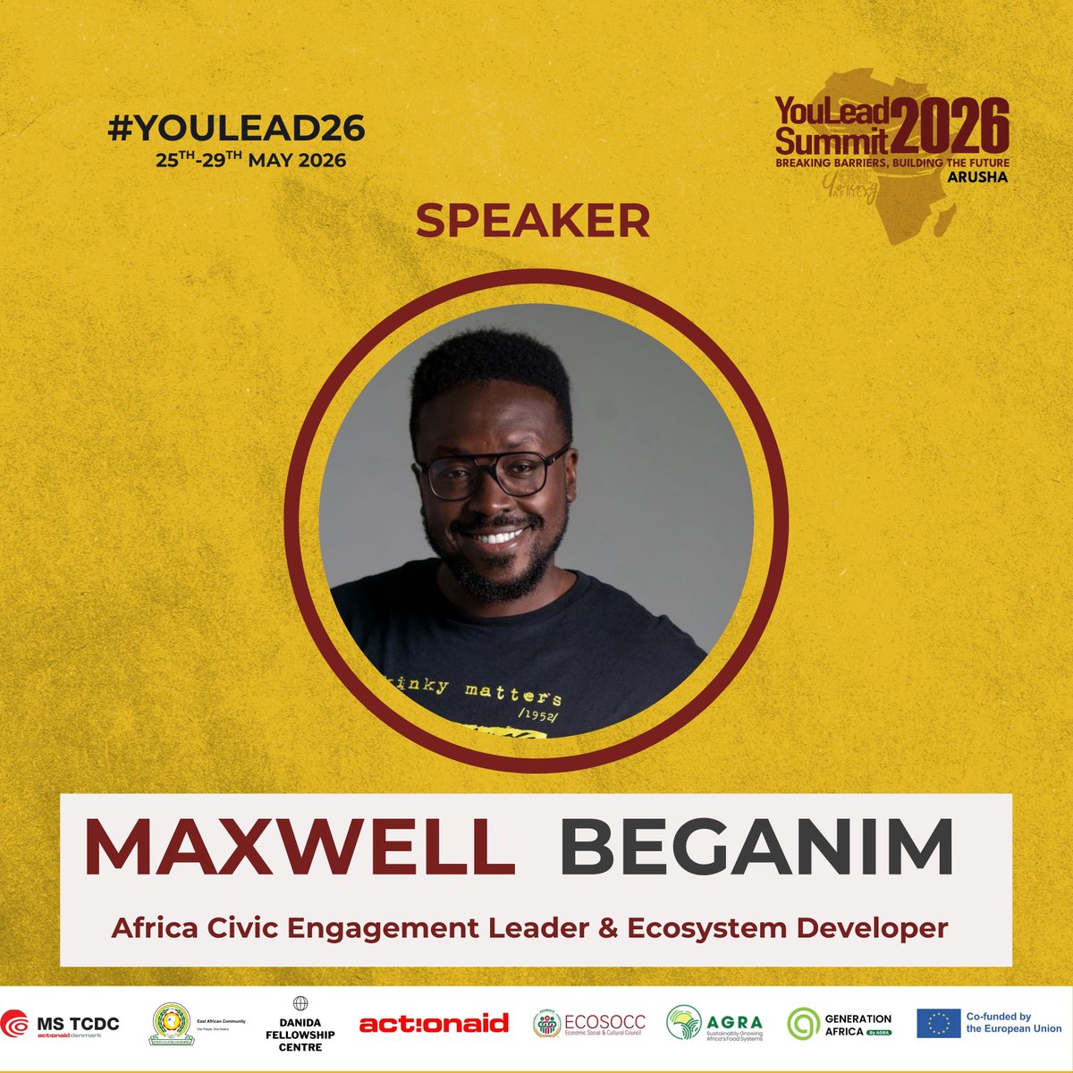 OneYoungAfrica's tweet photo. Speaker Spotlight | #YouLead26

Meet Maxwell Beganim — Civic Engagement Leader &amp; Ecosystem Developer.
 
Building platforms that strengthen participation and democratic engagement. https://t.co/ky163PpZXE