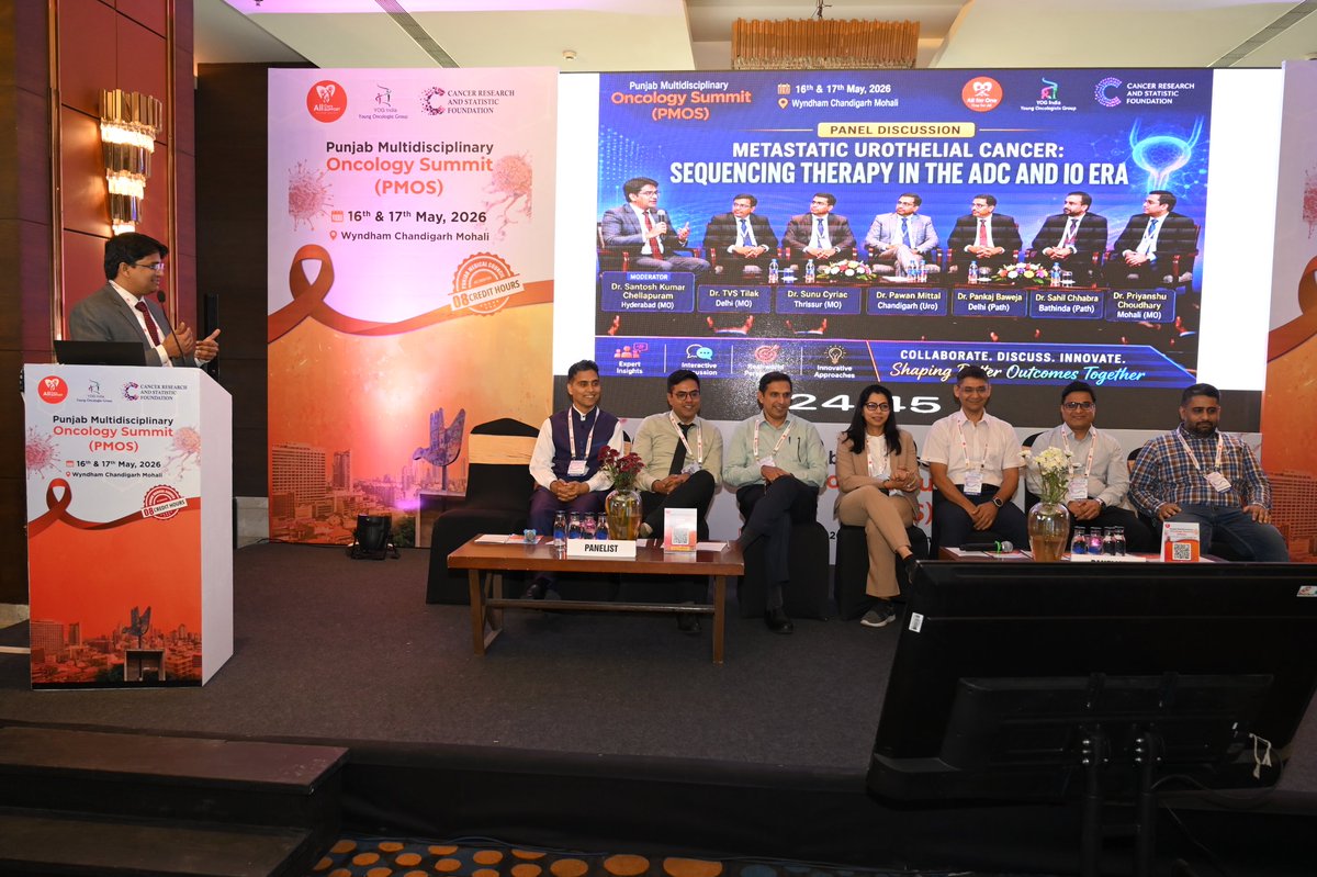 SChellapuram's tweet photo. Excellent academic discussions at #PMOS2026, Chandigarh.
Moderated a panel on advanced urothelial carcinoma focusing on sequencing therapy in the ADC &amp; IO era, and shared expert inputs on evolving management strategies in endometrial cancers
Great interaction with eminent faculty https://t.co/xU8TDmpEzt
