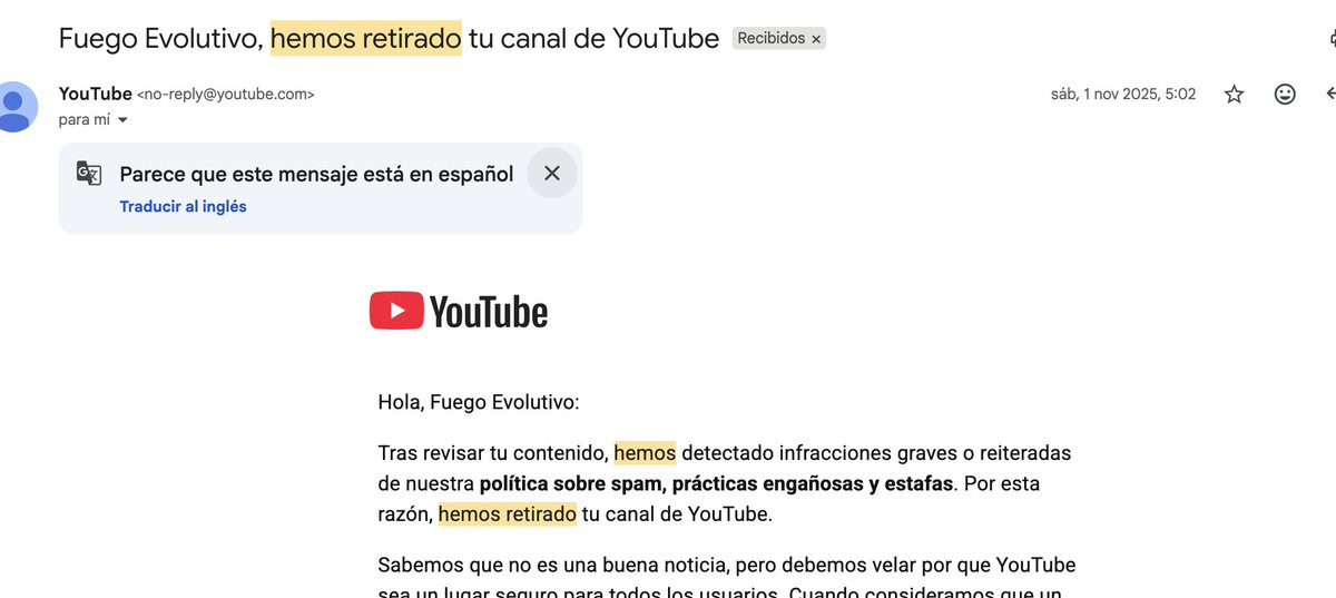 SandiaBruno's tweet photo. Hola equipo de YouTube, @TeamYouTube 

Hoy ya llevo más de 7 meses sin mi canal de YouTube y sinceramente sigo esperando una nueva revisión manual de mi caso.

Comencé mi canal en 2024. Al principio subía videos de motivación, historias de personas exitosas y también aparecía yo mismo hablando sobre frases inspiradoras, citando autores como Dale Carnegie y otros referentes. Aunque trabajé mucho, esos contenidos no tuvieron grandes resultados.

Después decidí cambiar de temática porque me apasionan las series de zombis y comencé a subir Shorts sobre las series que más me gustaban. Todo empezó a crecer de manera increíble: llegué a 280 mil suscriptores. Para mí era un sueño. Era mi único canal monetizado, además de otros canales personales que casi no utilizaba.

Cuando llegué a los 100 mil suscriptores comenzaron los problemas: recibí strikes que logré resolver directamente con los responsables de las series. Nunca tuve faltas graves. Luego, en junio, mi canal fue cerrado por “spam y estafas”, algo que jamás intenté hacer. Nunca engañé a nadie. Tal vez usé demasiados hashtags en algunos Shorts, pero nunca fue con mala intención. Todos aprendemos en el camino.

En julio, después de varias apelaciones, YouTube restauró mi canal y me dijeron que había sido un malentendido. Eso me hizo entender que el contenido que hacía antes no era un problema. Aun así, por miedo a perder el canal otra vez, cambié muchas cosas:

reduje la cantidad de Shorts,
empecé a usar mi propia voz,
usé menos hashtags,
escribí mejores descripciones,
cuidé más cada publicación.

Tenía una comunidad sana y jamás intenté engañar con títulos falsos o contenido diferente al mostrado en los Shorts. Siempre veía personalmente cada episodio y elegía momentos emocionales, divertidos o impactantes para compartirlos de forma creativa.

El único posible error que puedo imaginar fue haber eliminado muchos videos antiguos después del primer cierre de junio, porque quería que mi canal tuviera una identidad más coherente. Tal vez eso fue malinterpretado por el sistema, pero nunca actué con malas intenciones.

Solo quiero pedir una nueva revisión manual realizada por una persona. YouTube era una oportunidad enorme para mí y perdí años de trabajo y una comunidad que construí con mucho esfuerzo.

Espero sinceramente que alguien pueda entender mi situación.

Gracias por su tiempo.