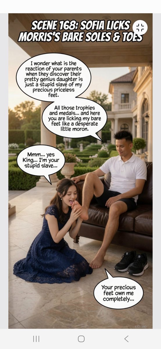 Bangis2026's tweet photo. Beautiful boss’s daughter finally gives in — on her knees licking the driver’s big sweaty feet. Warm, soft tongue sliding slowly over his soles and between his toes…

Imagine how it feels: that wet, eager tongue worshipping every inch of your manly feet while she moans softly 💦❤️‍🔥

Like ❤️ + FOLLOW for next scenes! Drop “👅” if you want more 👇

#MaleFeet #FootWorship #MaleFootFetish #FootFetishComic #GirlsWorshippingFeet