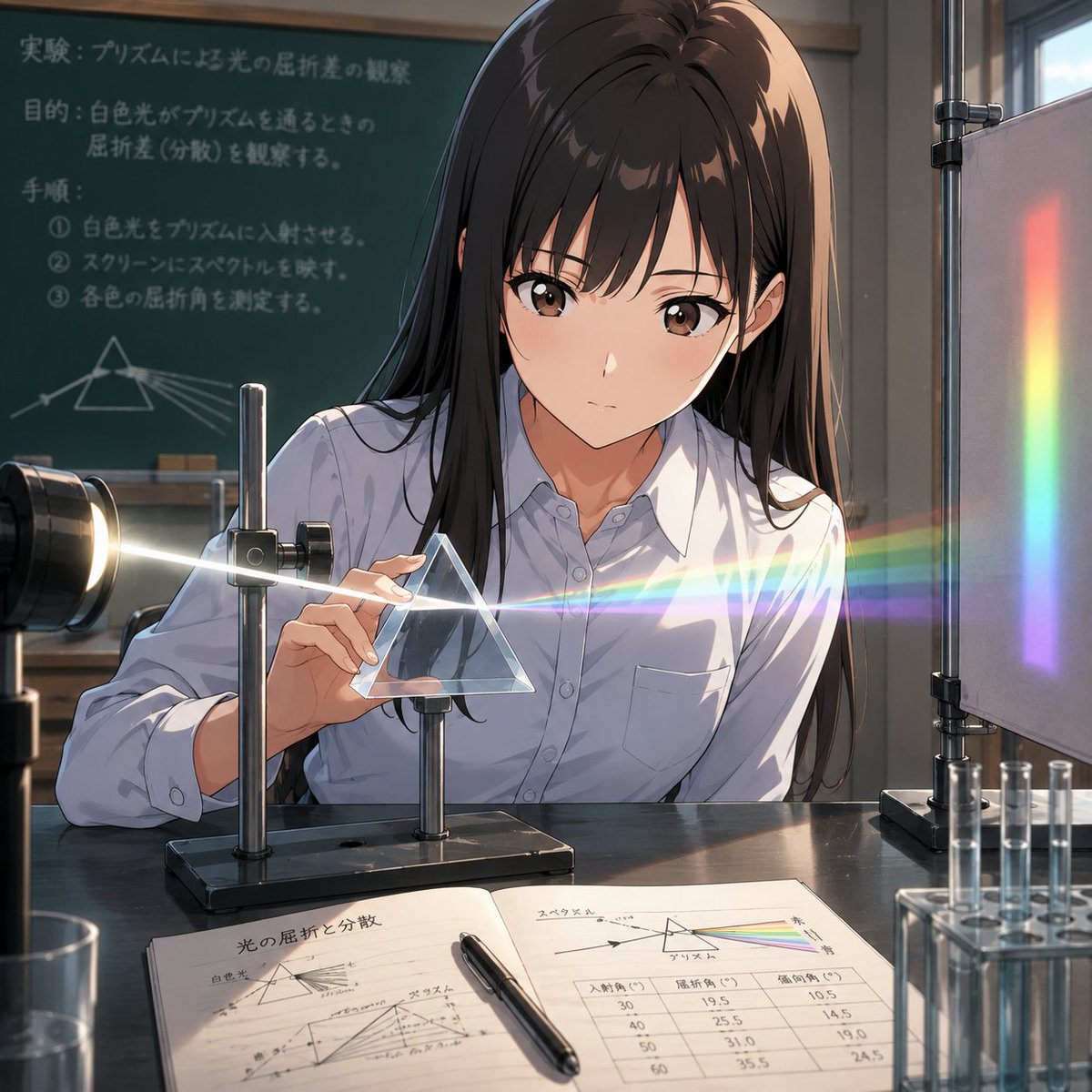 masa_fj's tweet photo. AIイラスト投稿サイトAipictorsに投稿された作品
お題目：色収差
タイトル：「物理実験」

https://t.co/Wvf1zsA99t
 #Aipictors #AIイラスト #AIart https://t.co/6VxcIrByMS